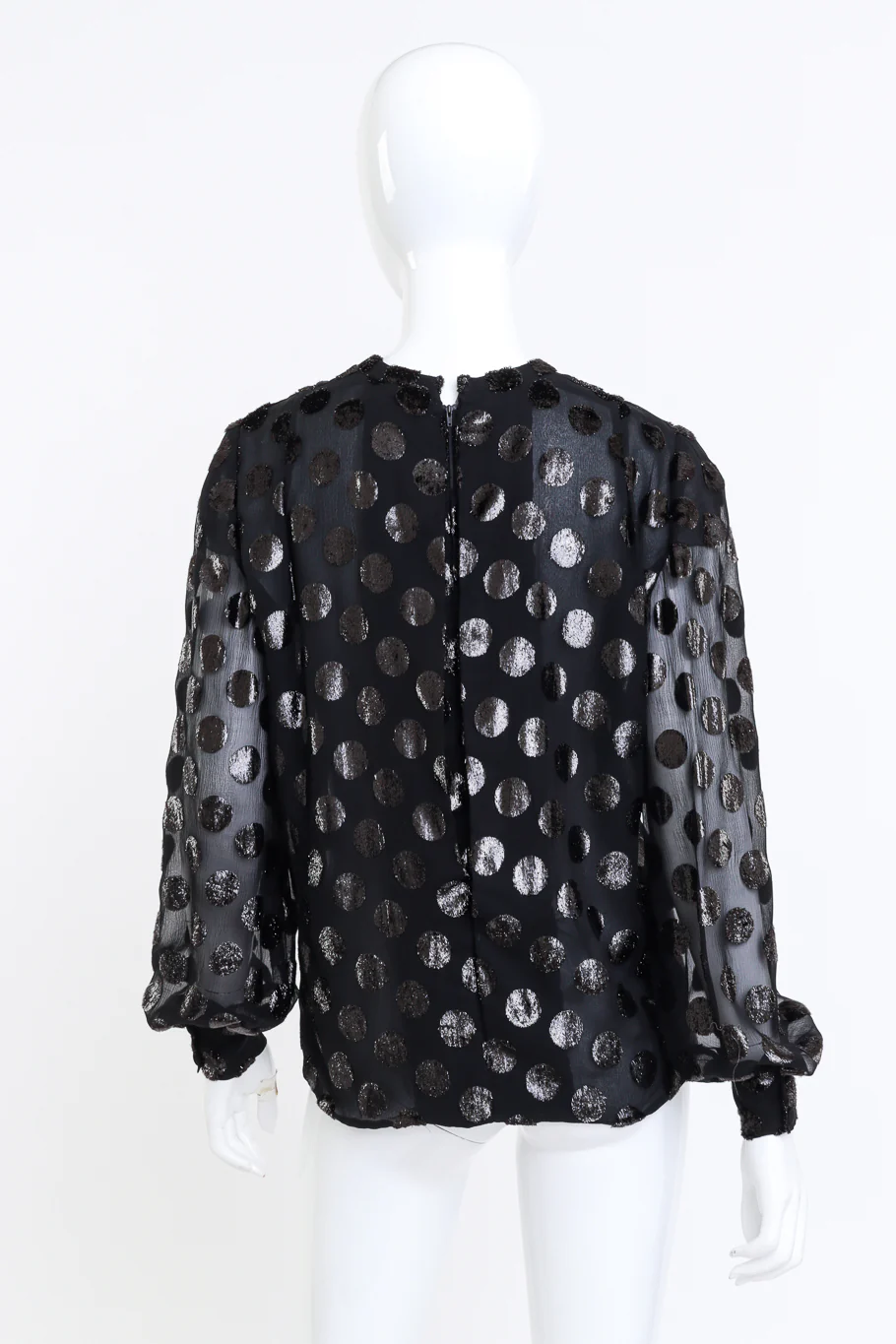 Metallic Polka Dot Silk Blouse - Image 4