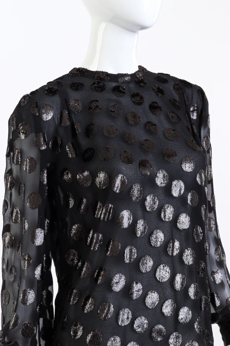 Metallic Polka Dot Silk Blouse - Image 5