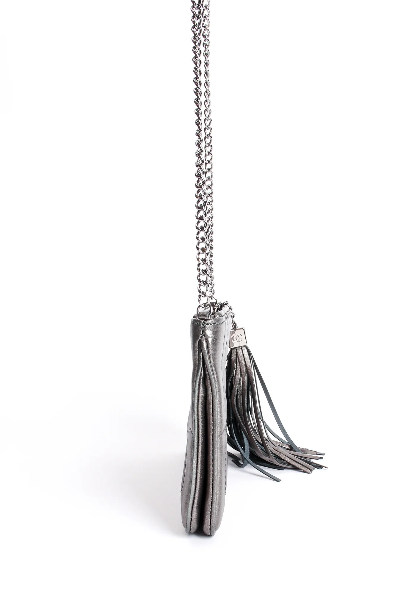 Metallic Quilted Tassel Shoulder Bag - Image 7
