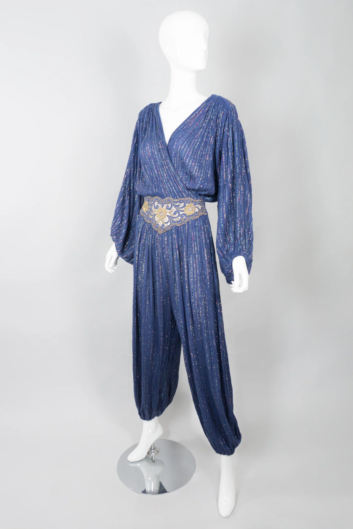 Metallic Rainbow Harem Jumpsuit - Image 3
