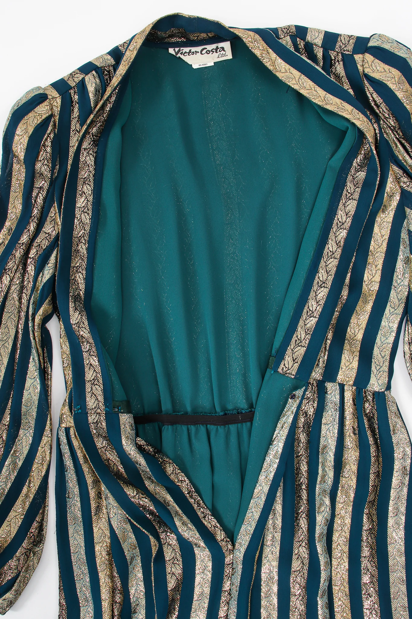 Metallic Ribbon Stripe Silk Gown - Image 13