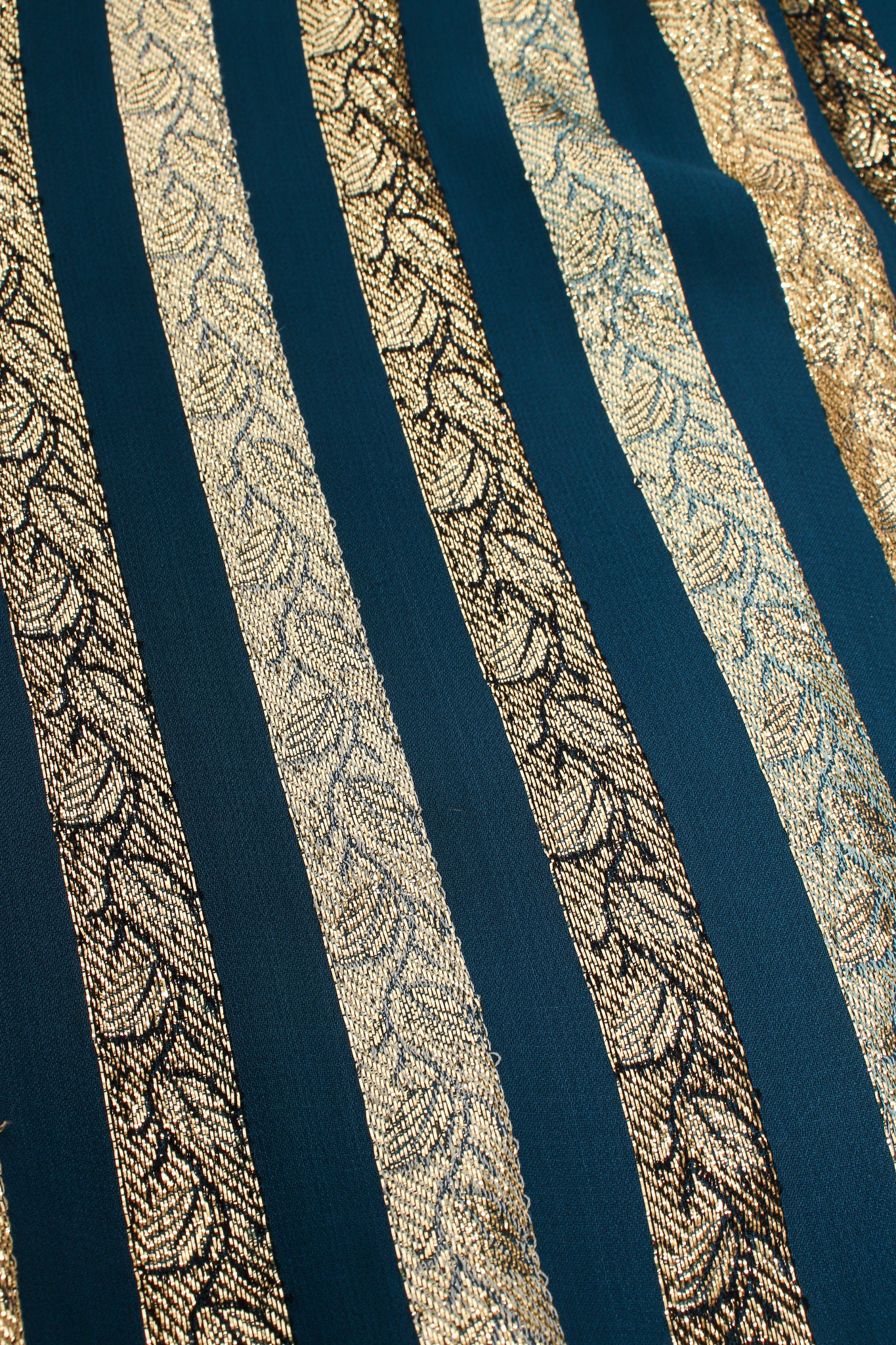 Metallic Ribbon Stripe Silk Gown - Image 8
