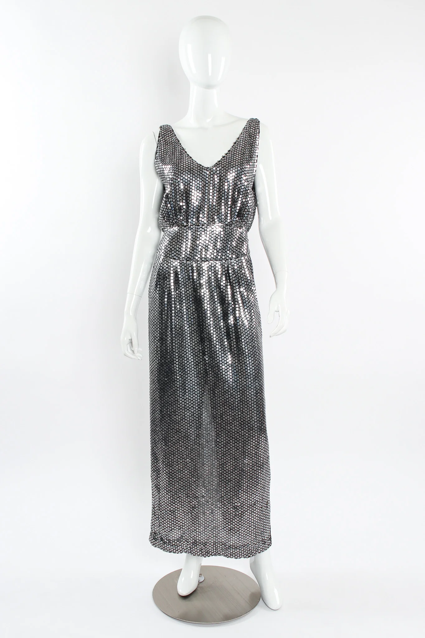 Metallic Sequin Silk Dress
