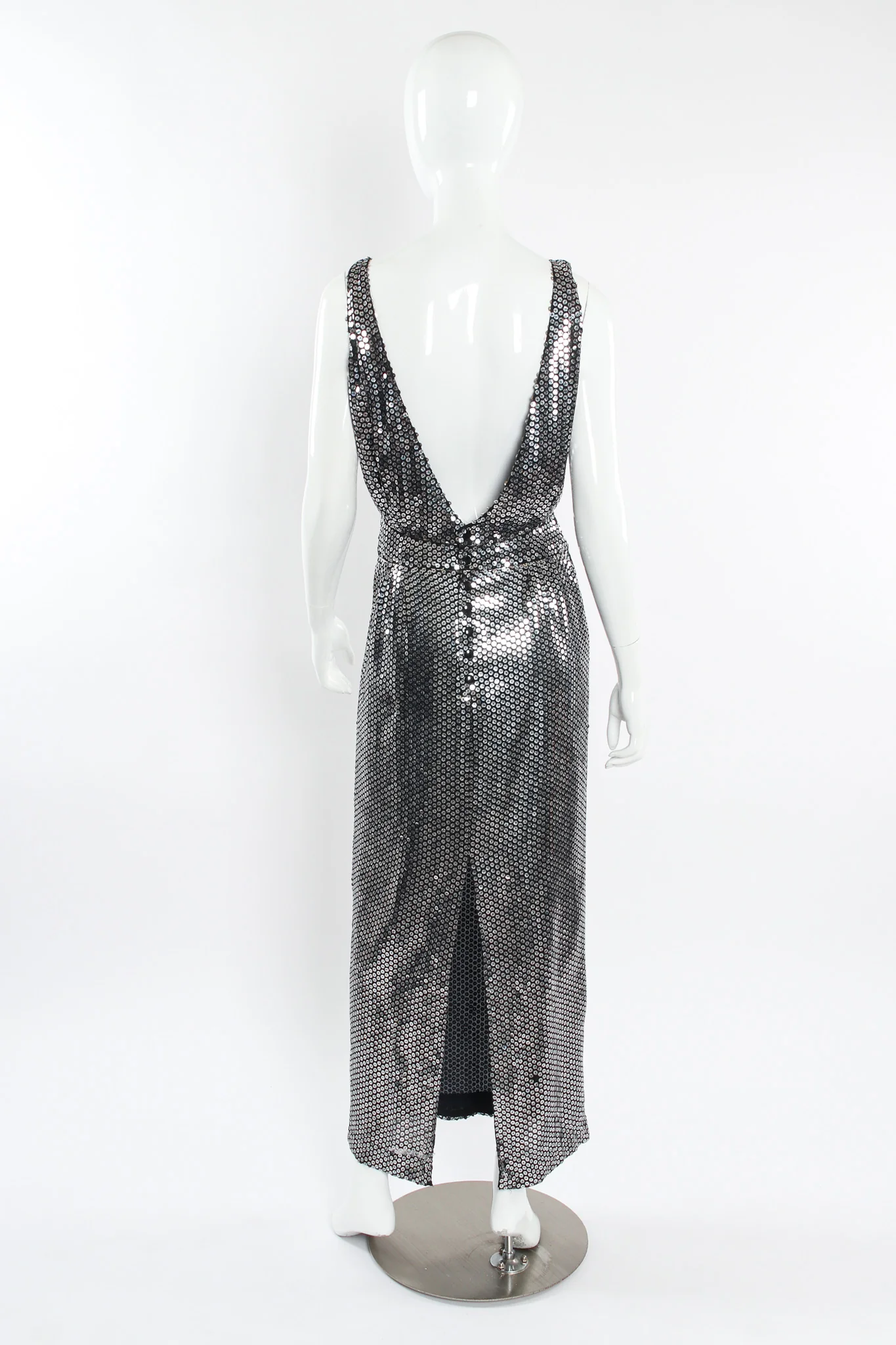Metallic Sequin Silk Dress - Image 2