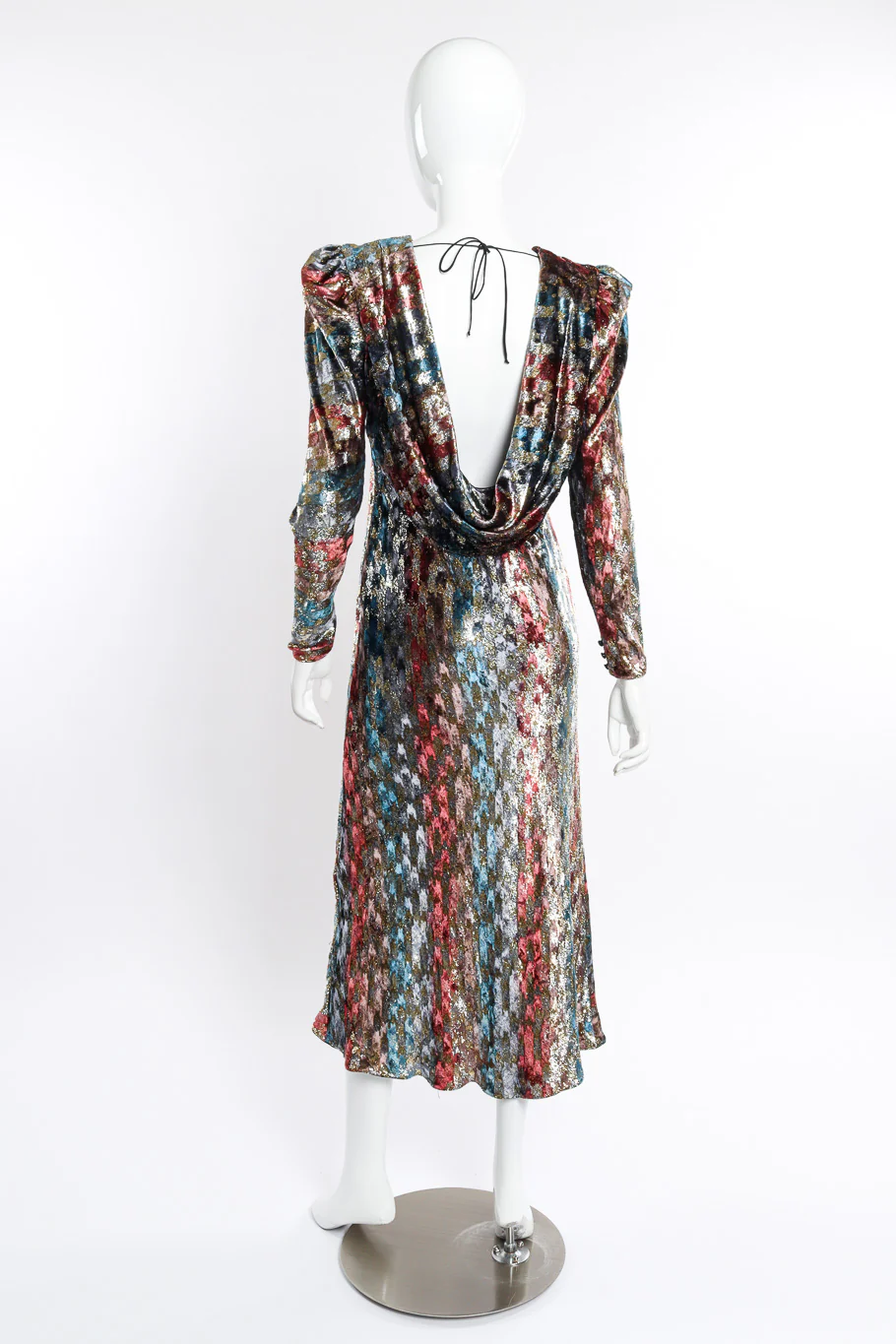 Metallic Silk Velvet Dress - Image 3