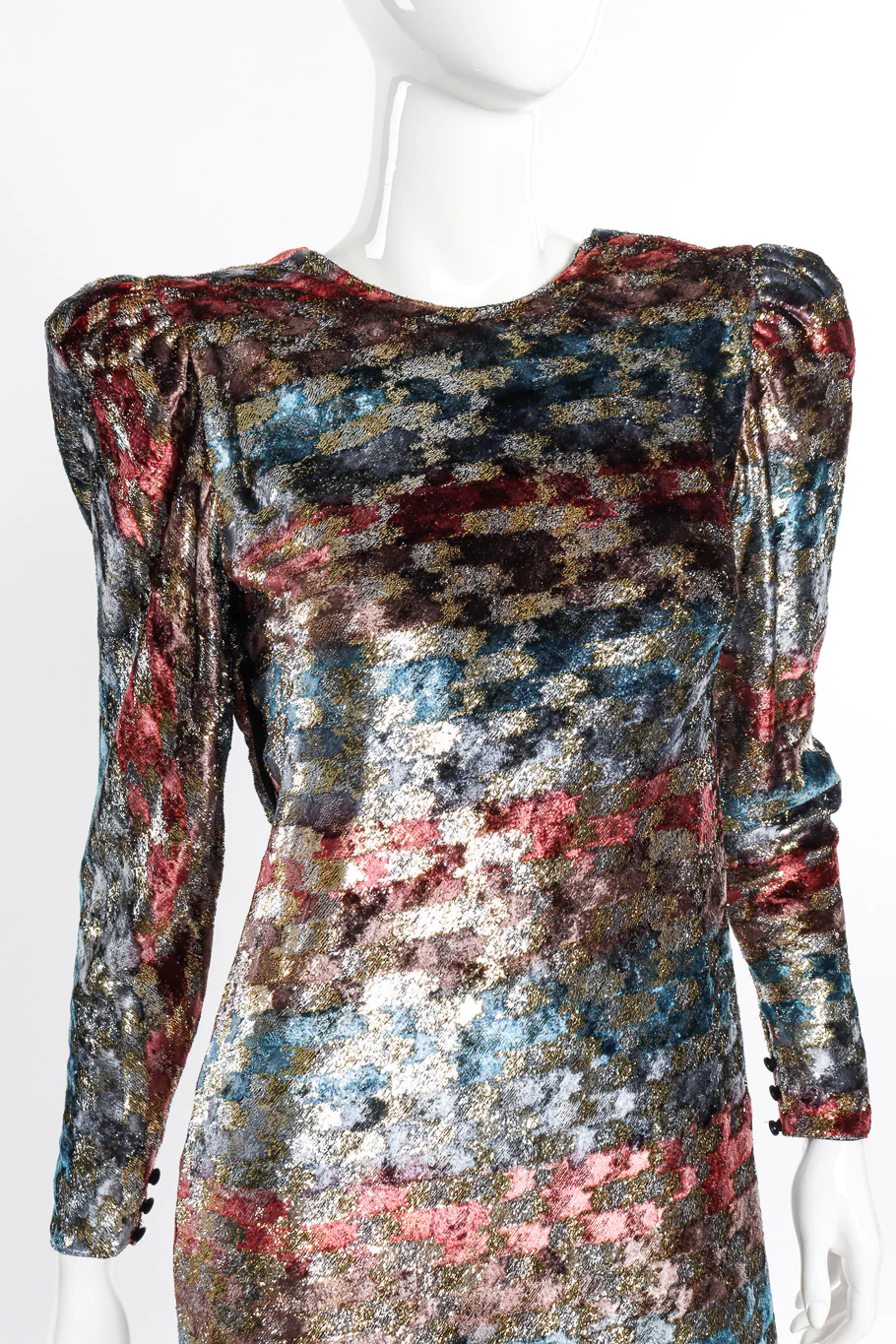 Metallic Silk Velvet Dress - Image 4