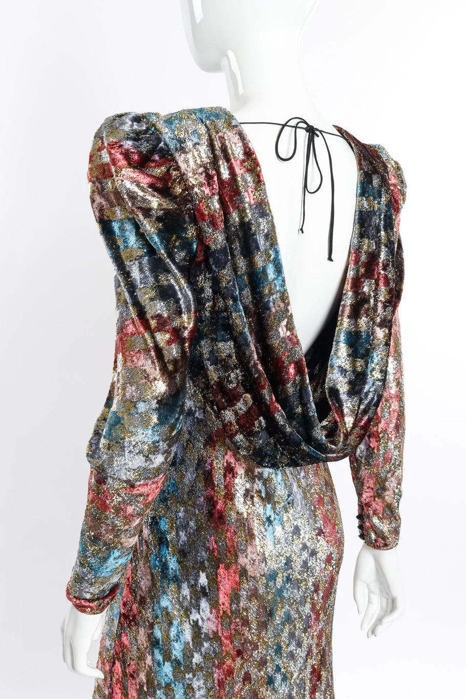 Metallic Silk Velvet Dress - Image 5
