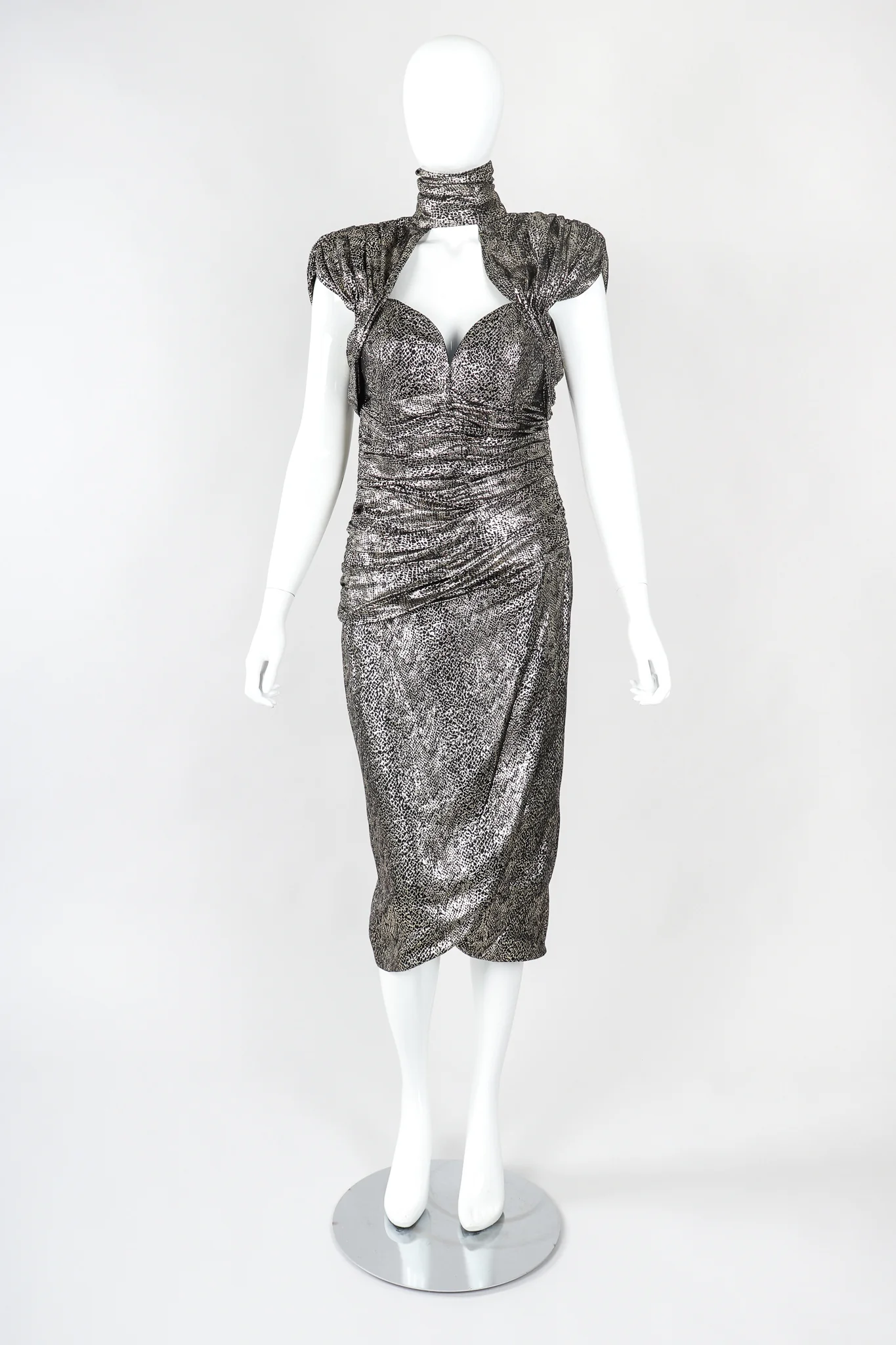 Metallic Snake Lamé Choker Dress - Image 2
