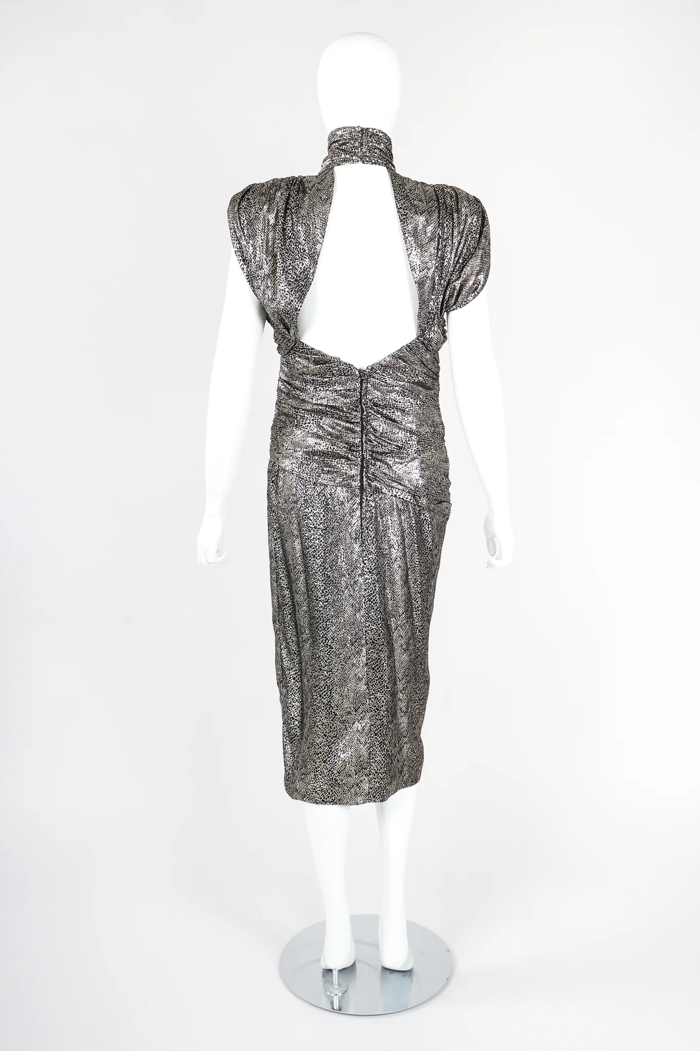 Metallic Snake Lamé Choker Dress - Image 3