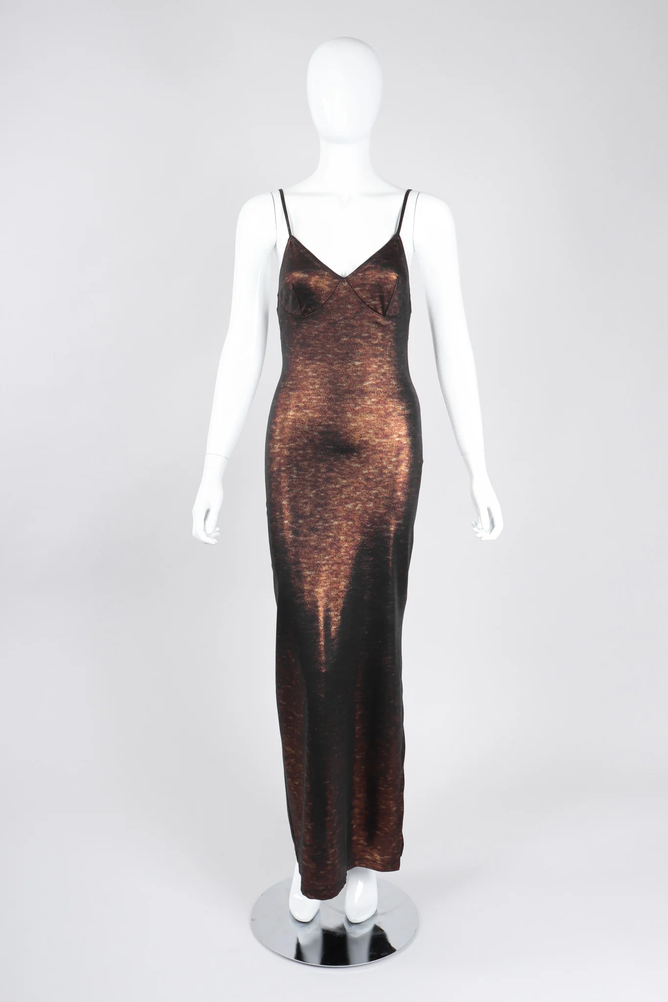 Metallic Stretch Slip Dress - Image 3