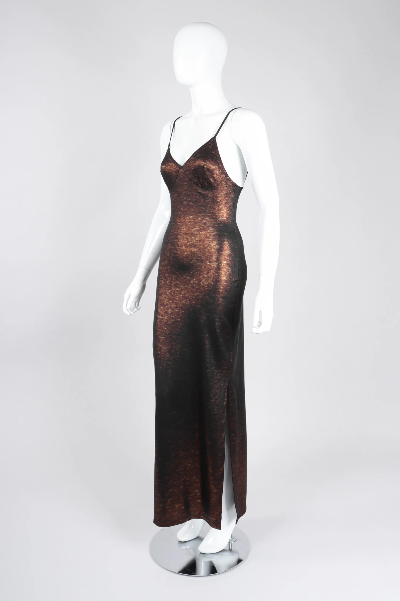 Metallic Stretch Slip Dress - Image 4