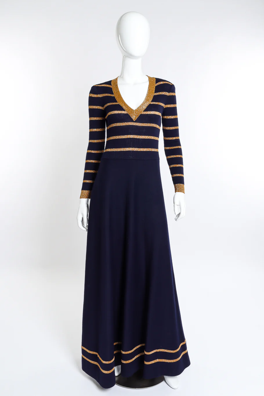 Metallic Stripe Knit Dress
