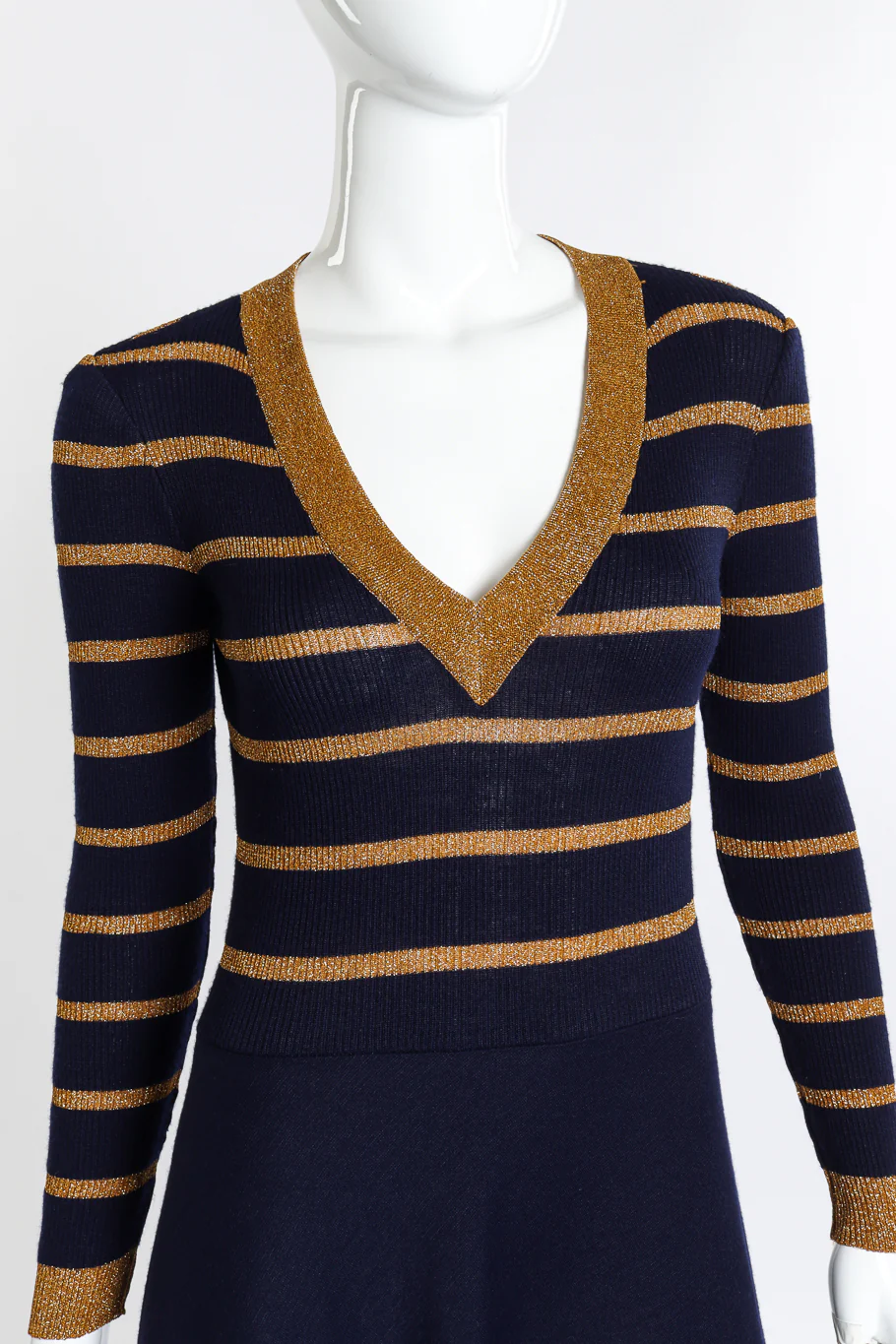 Metallic Stripe Knit Dress - Image 4