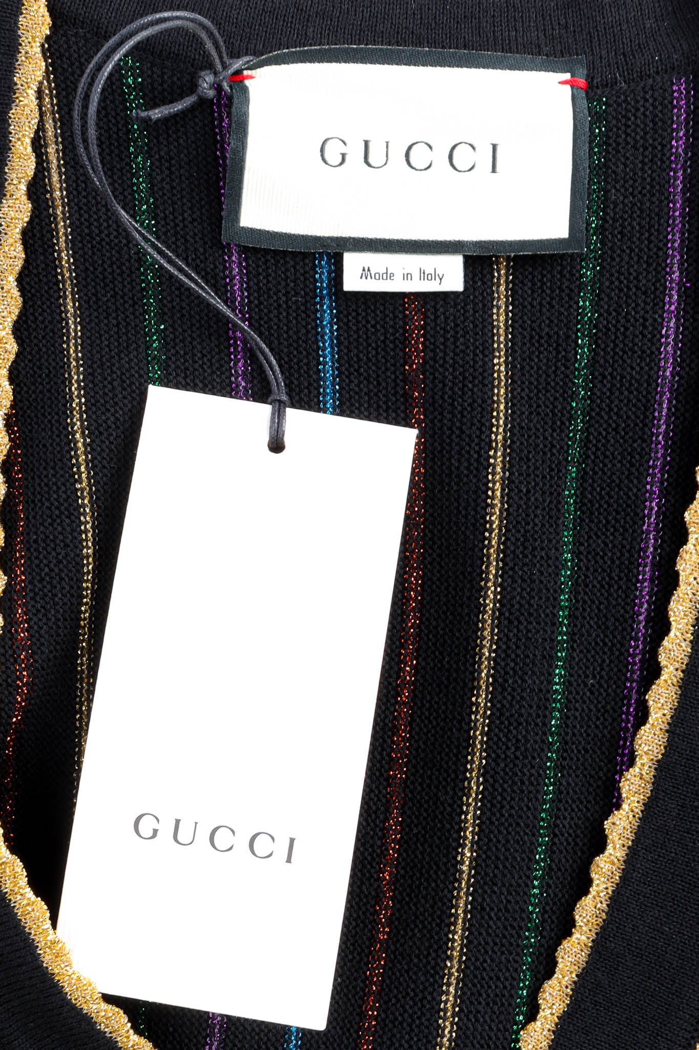 2020 Resort Horsebit Metallic Stripe Knit Dress - Image 11