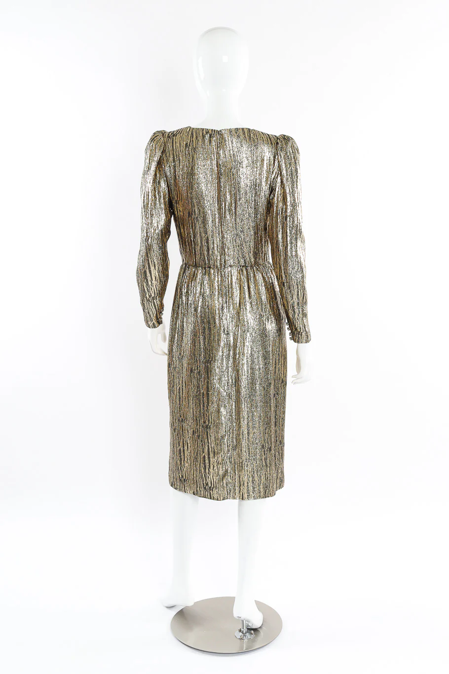 Metallic Stripe Surplice Dress - Image 3