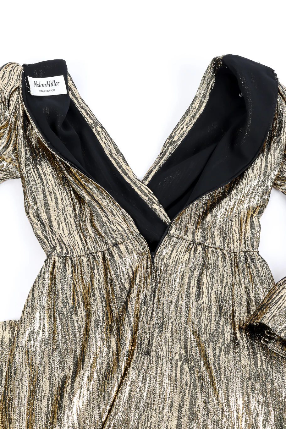 Metallic Stripe Surplice Dress - Image 9