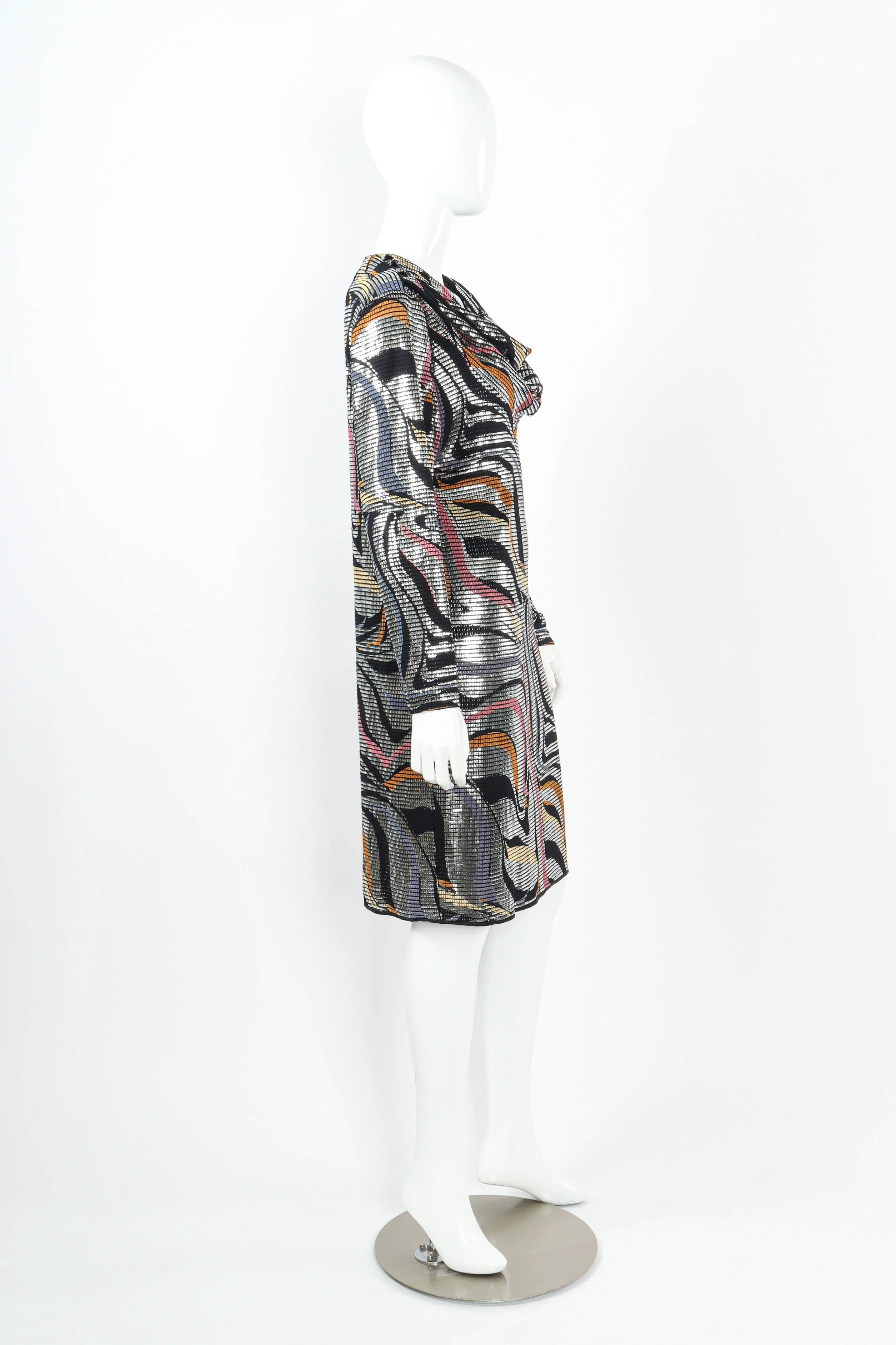 Metallic Swirl Shift Dress - Image 3