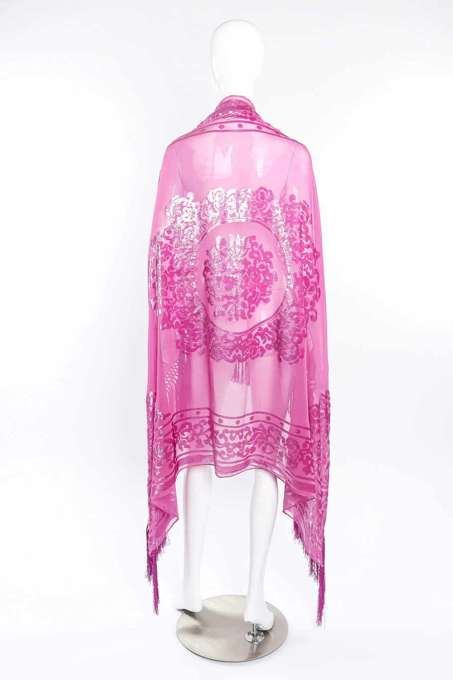 Metallic Velvet Fringe Shawl - Image 2