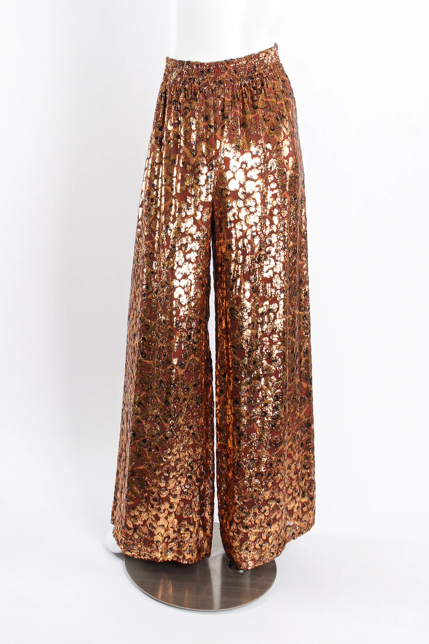 Metallic Velvet Lamé Burnout Pant - Image 3