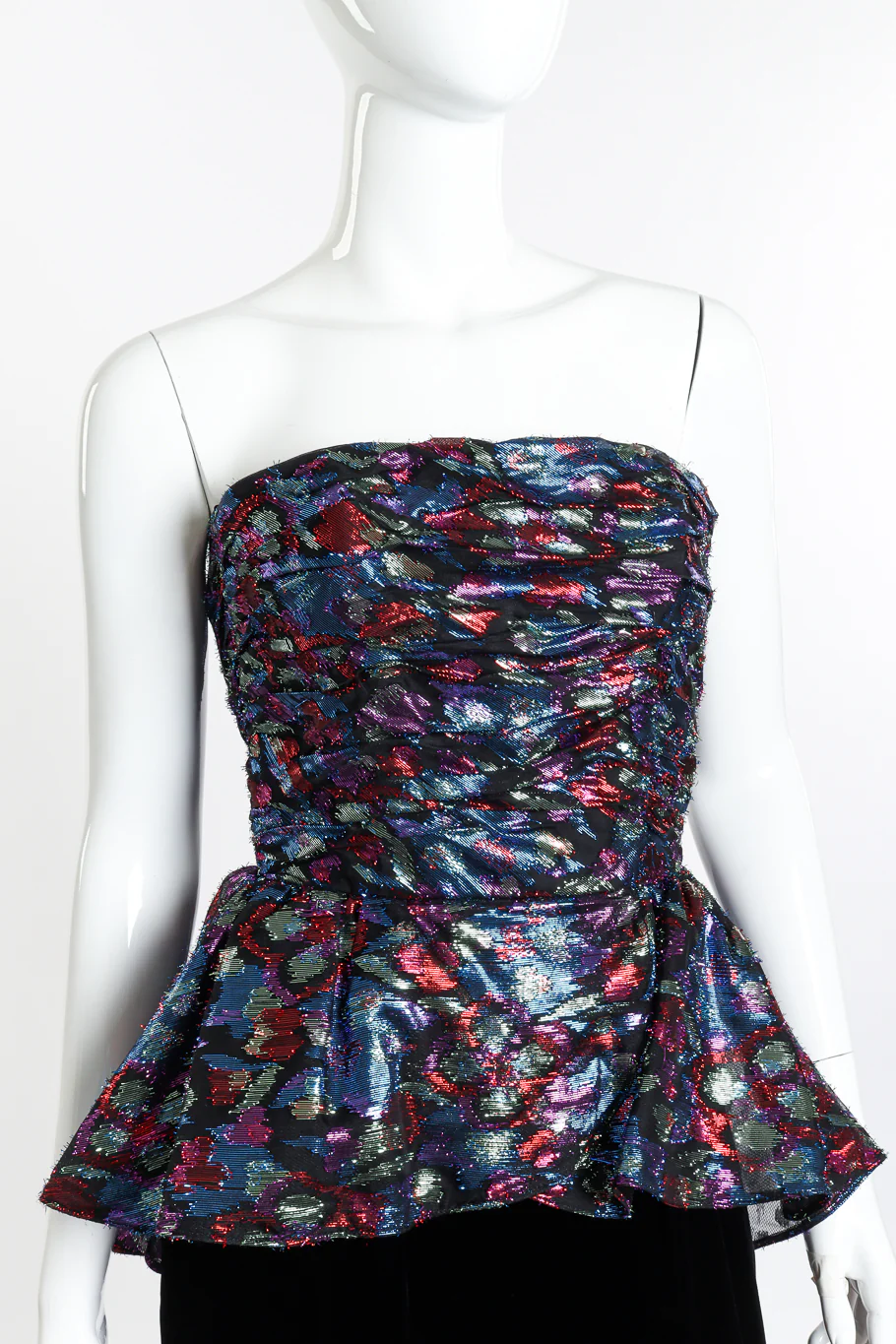 Metallic Velvet Ruffle Dress - Image 9