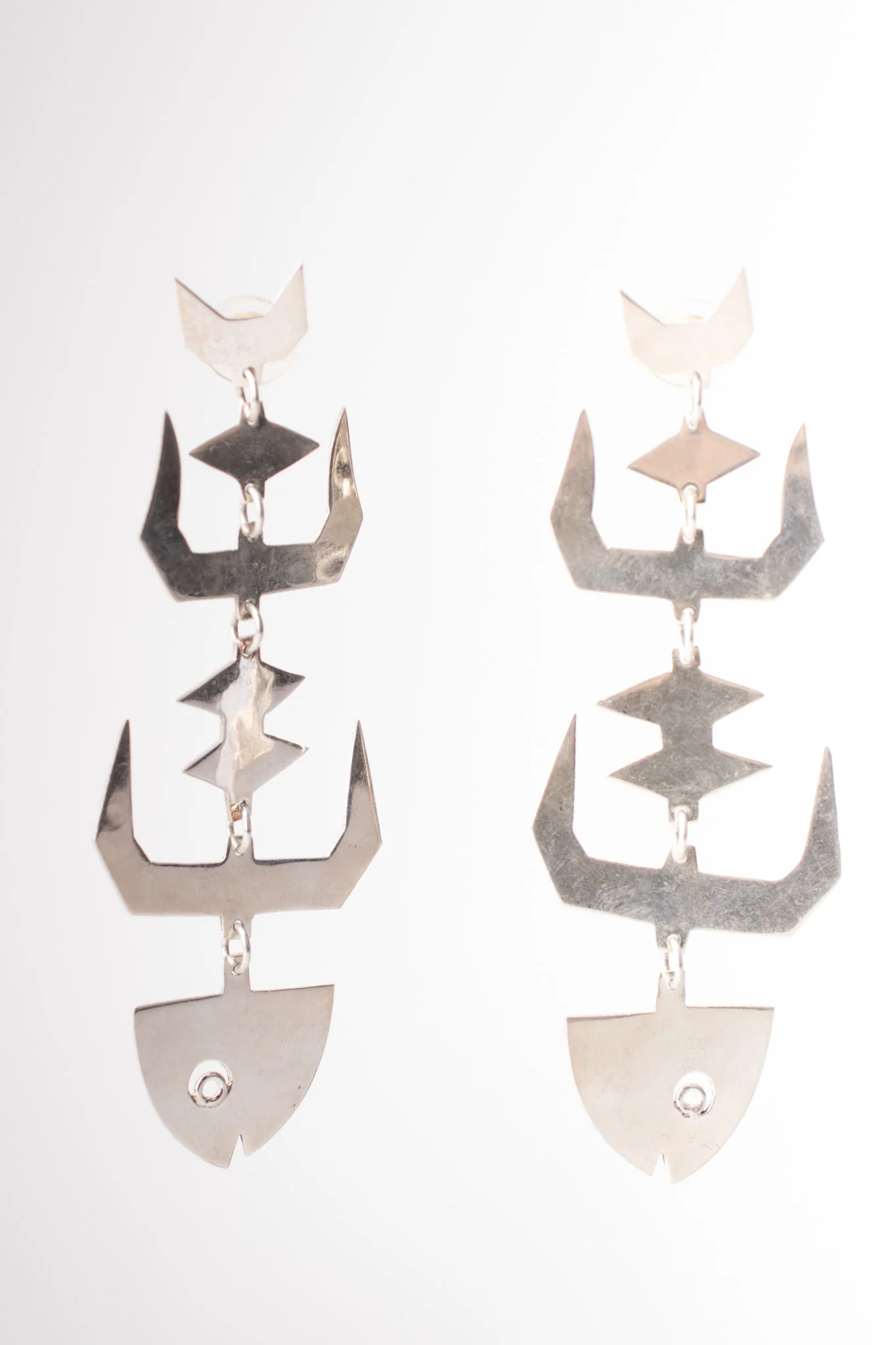Mexican Silver Fish Bone Earrings - Image 11