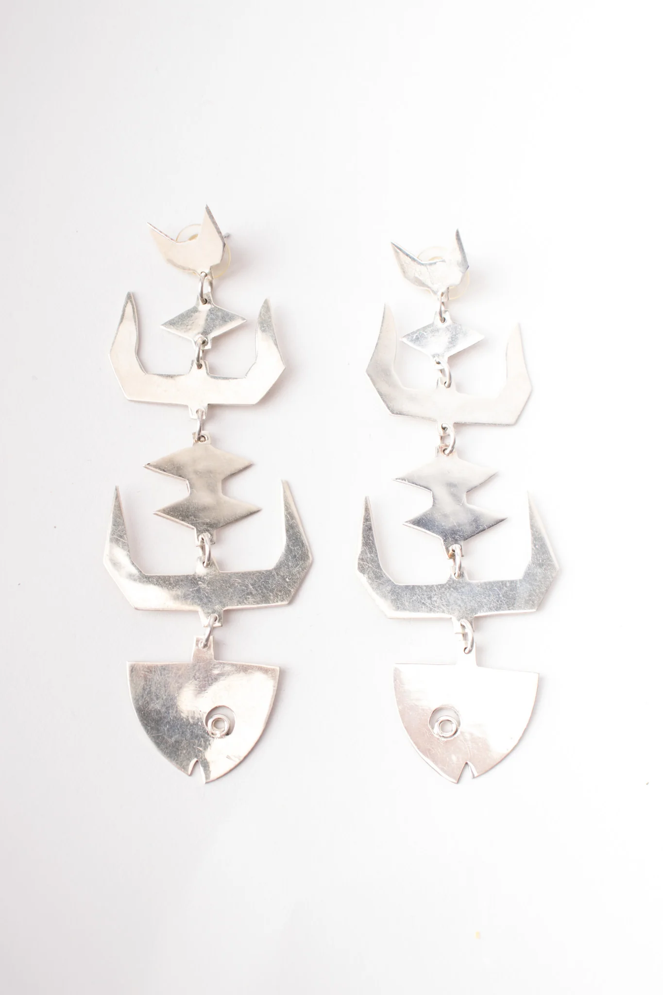 Mexican Silver Fish Bone Earrings - Image 3