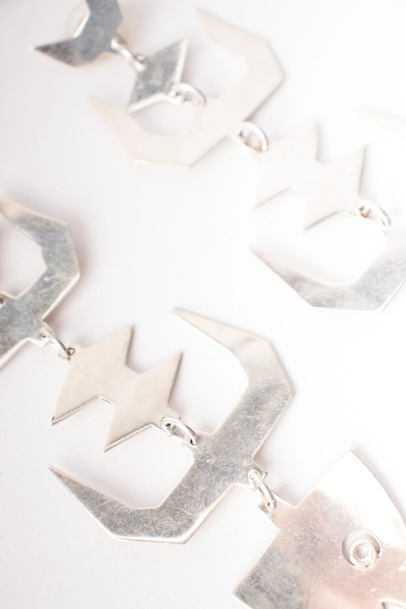 Mexican Silver Fish Bone Earrings - Image 4