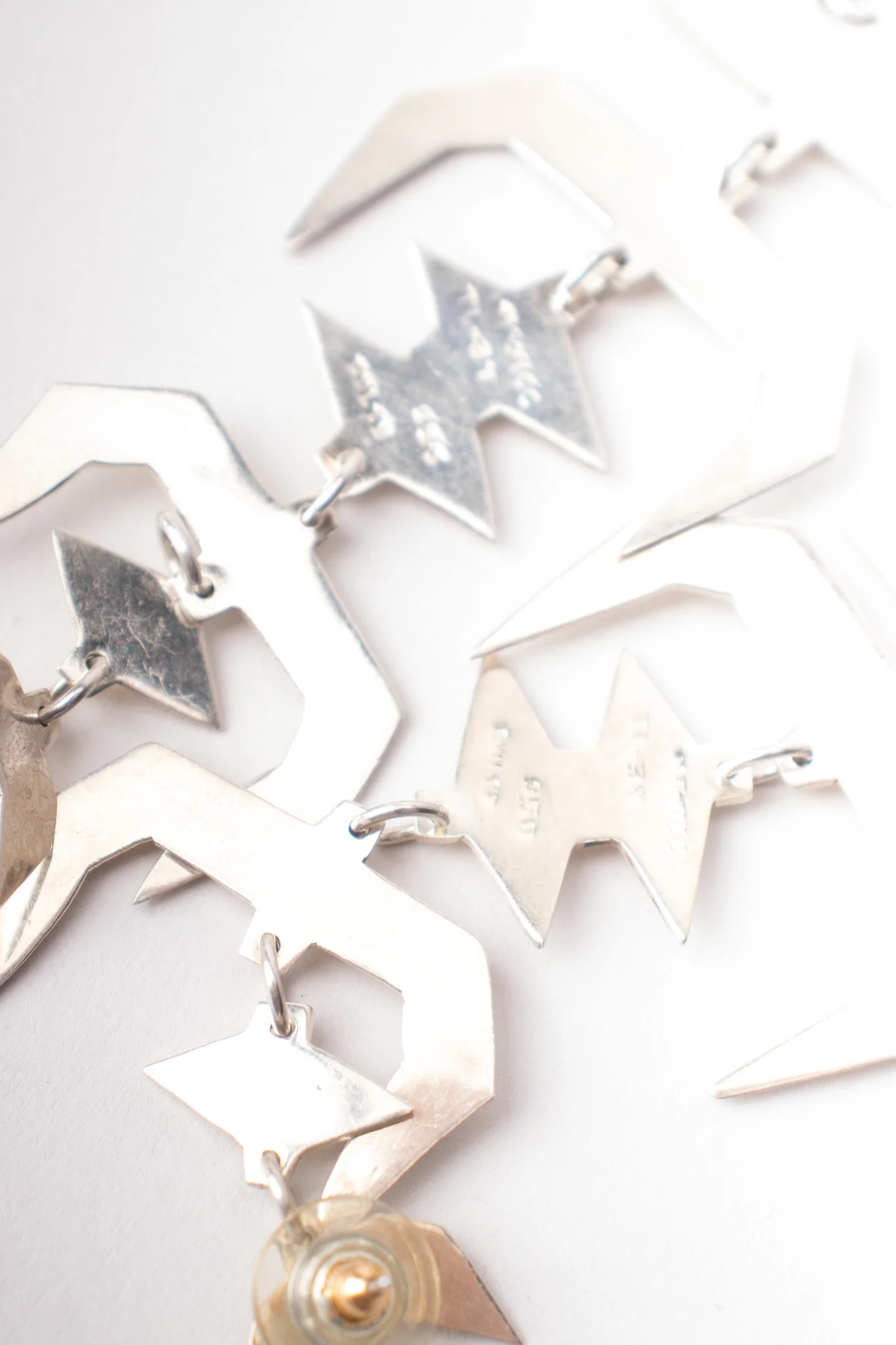 Mexican Silver Fish Bone Earrings - Image 8
