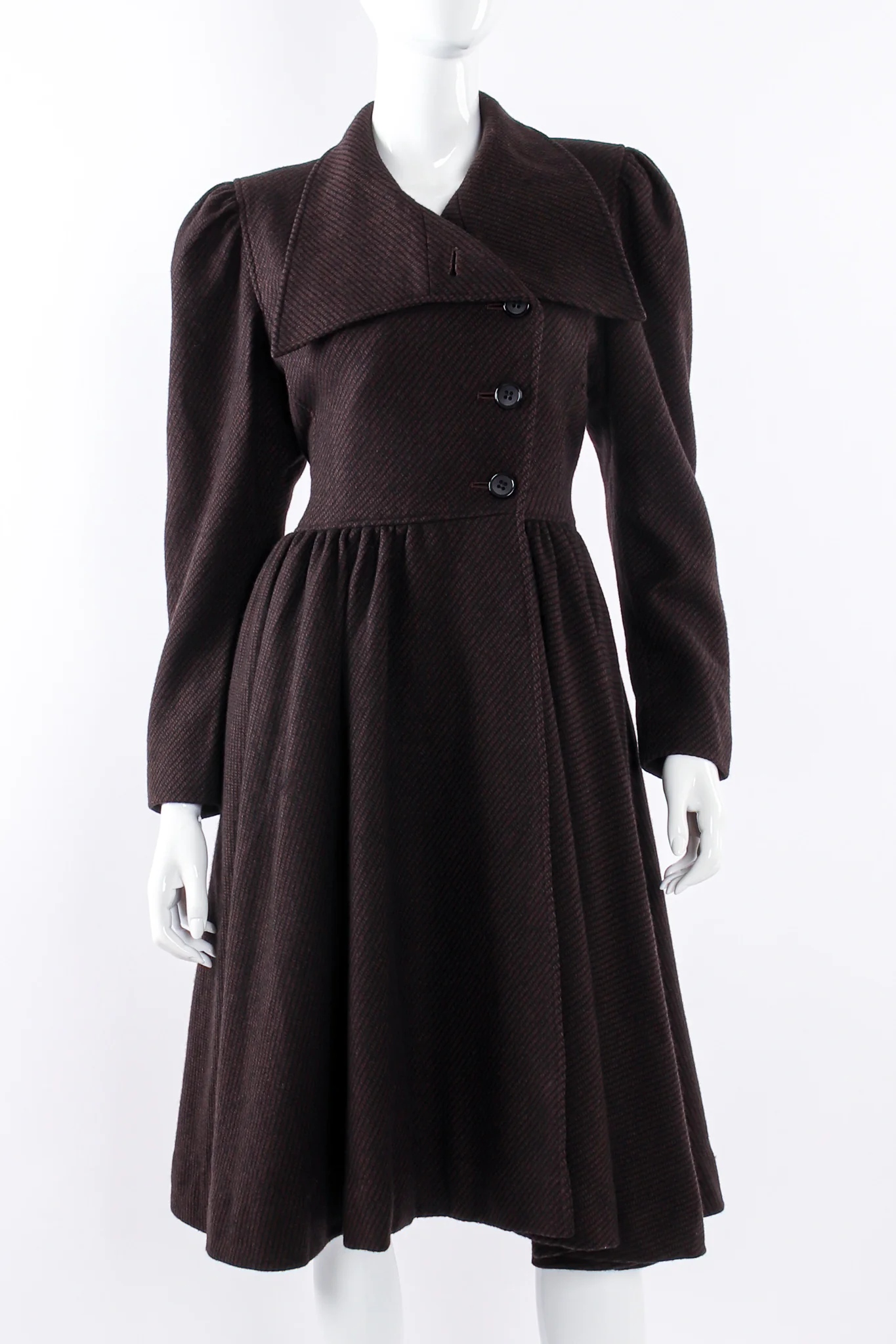 Micro Check Tweed Princess Coat - Image 2
