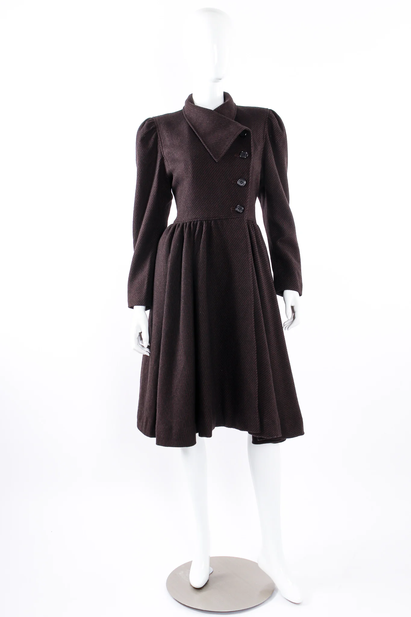 Micro Check Tweed Princess Coat - Image 3