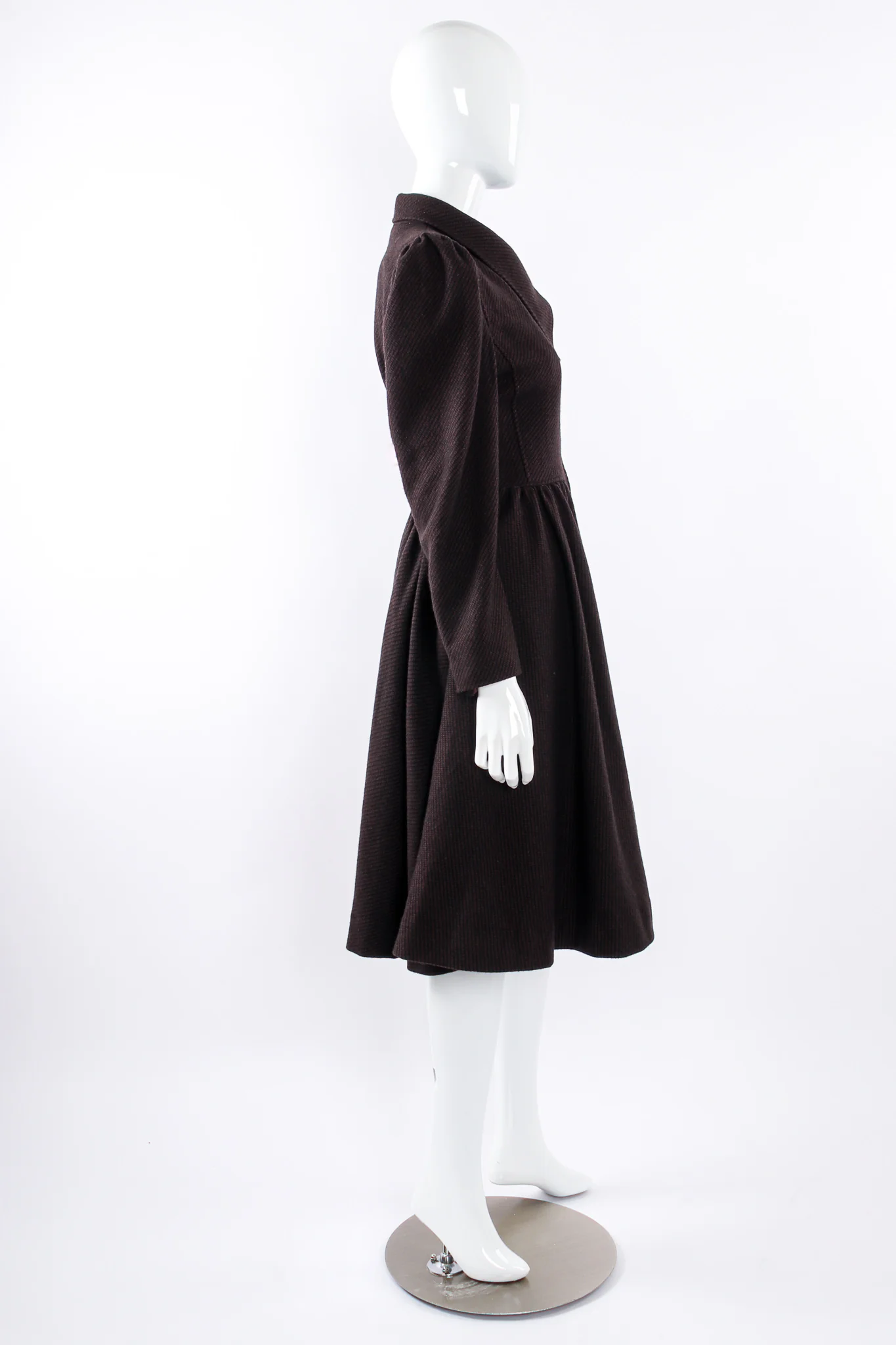 Micro Check Tweed Princess Coat - Image 4