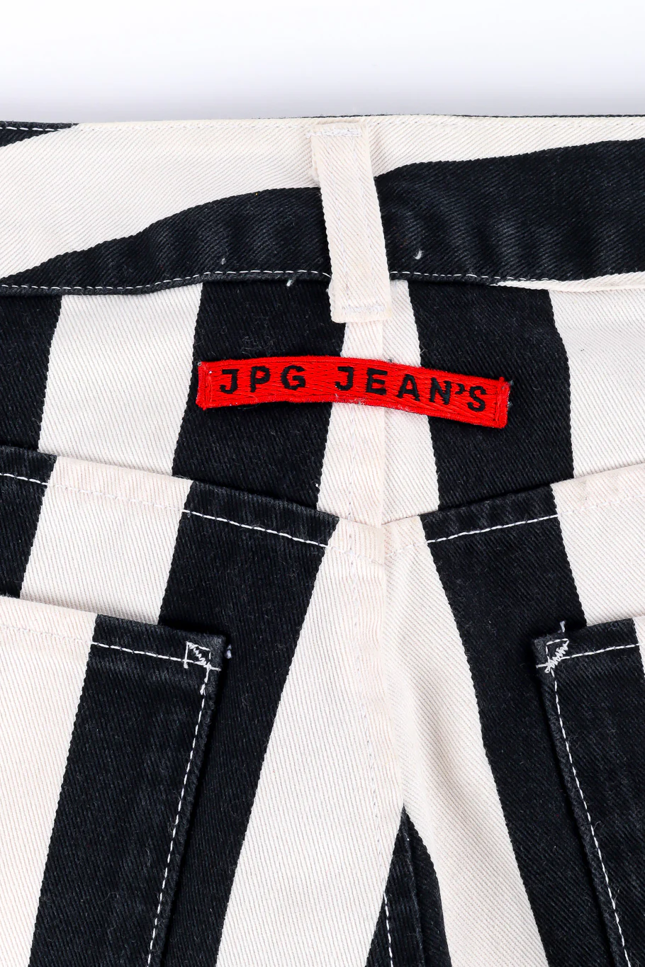 Mid Rise Striped Denim Pants - Image 10