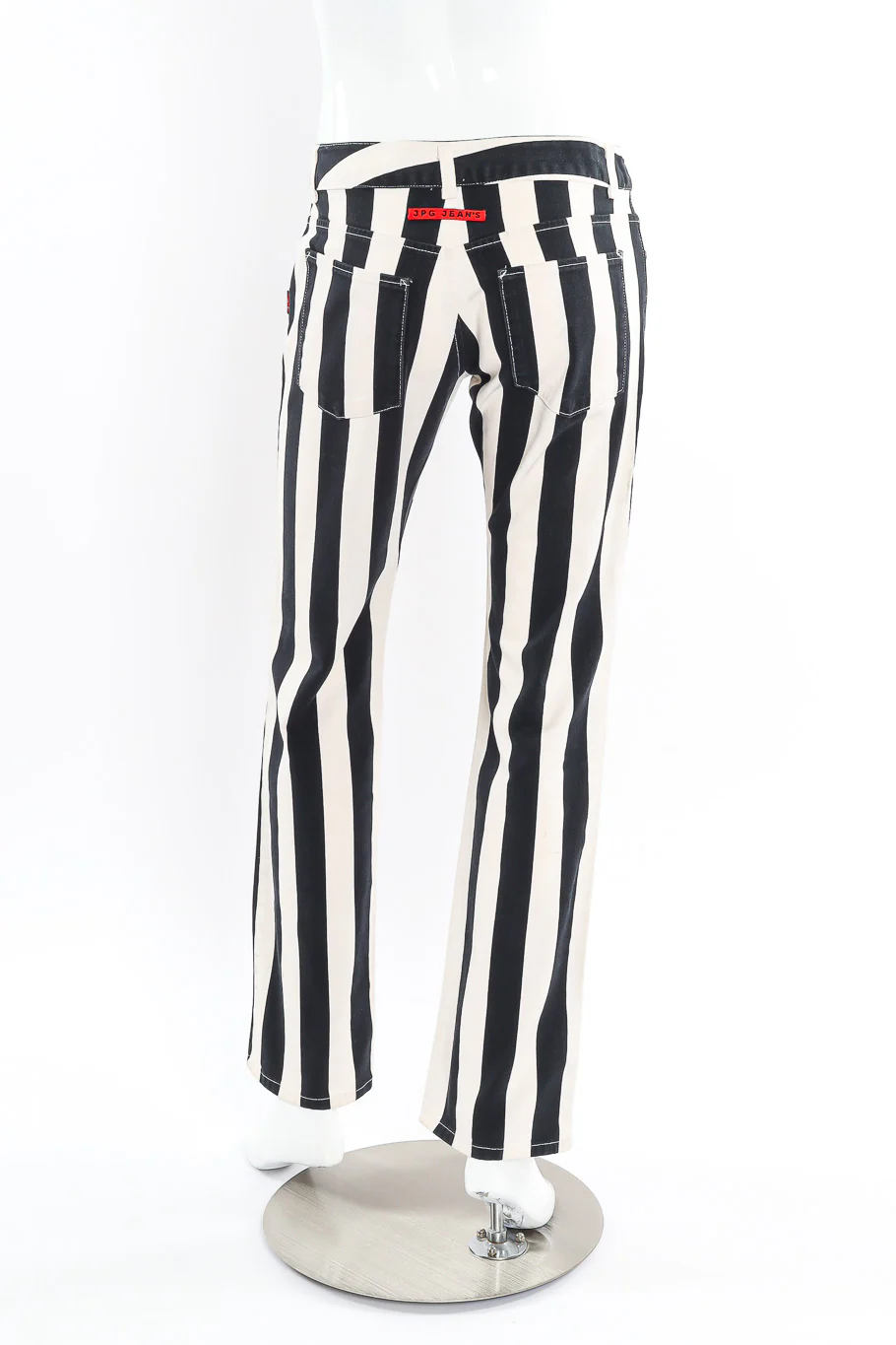Mid Rise Striped Denim Pants - Image 4