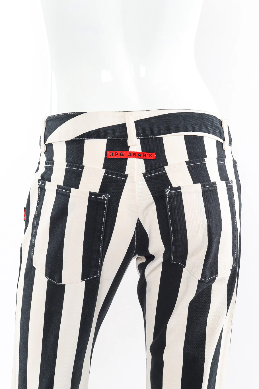 Mid Rise Striped Denim Pants - Image 5