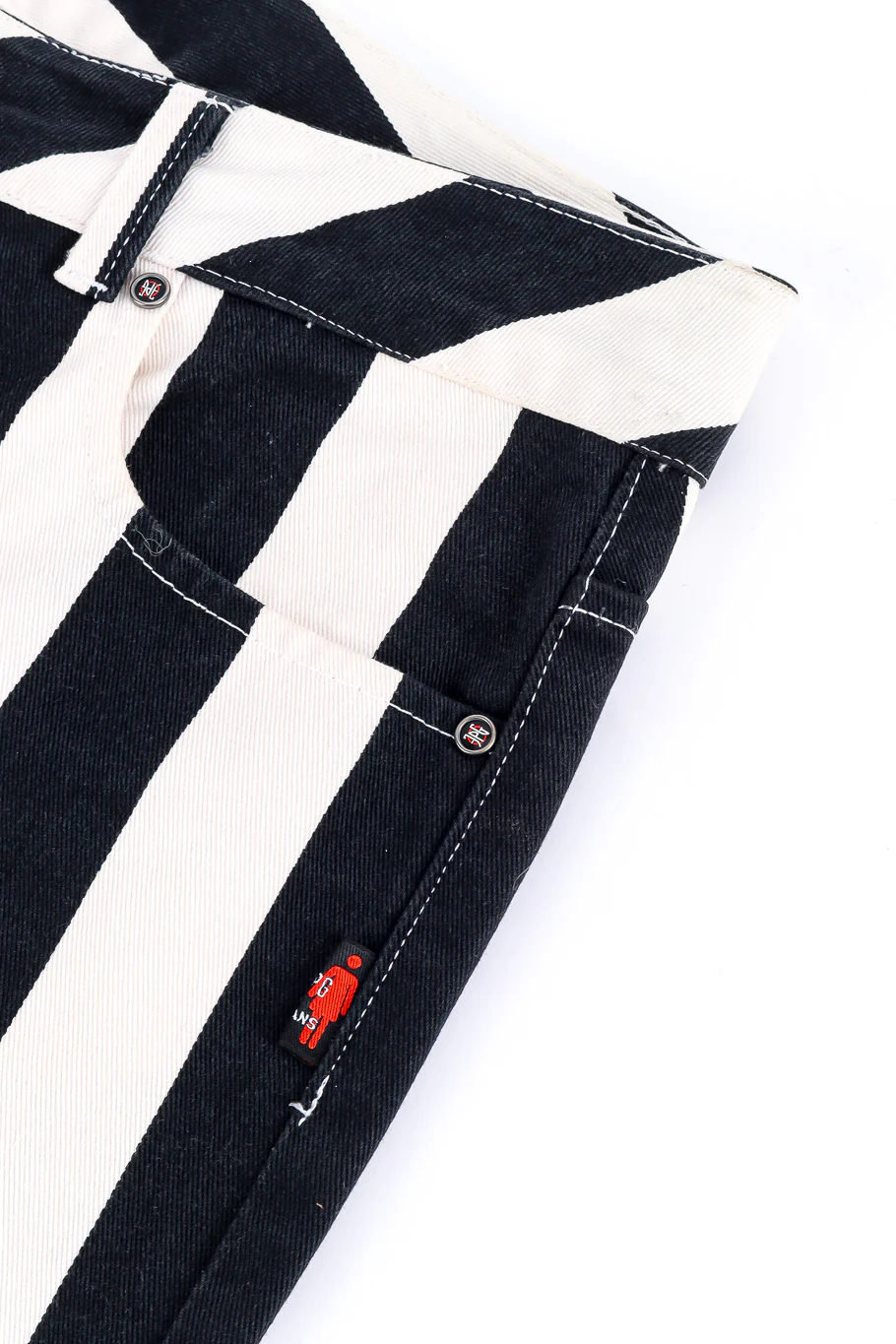 Mid Rise Striped Denim Pants - Image 7