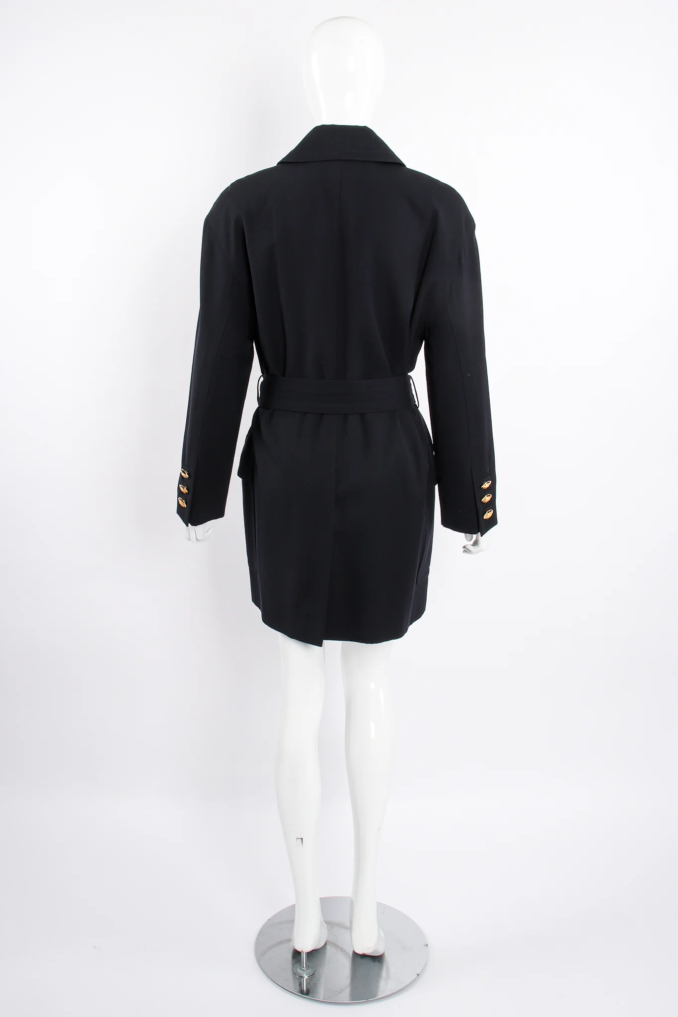 Midnight Belted Twill Trench - Image 11