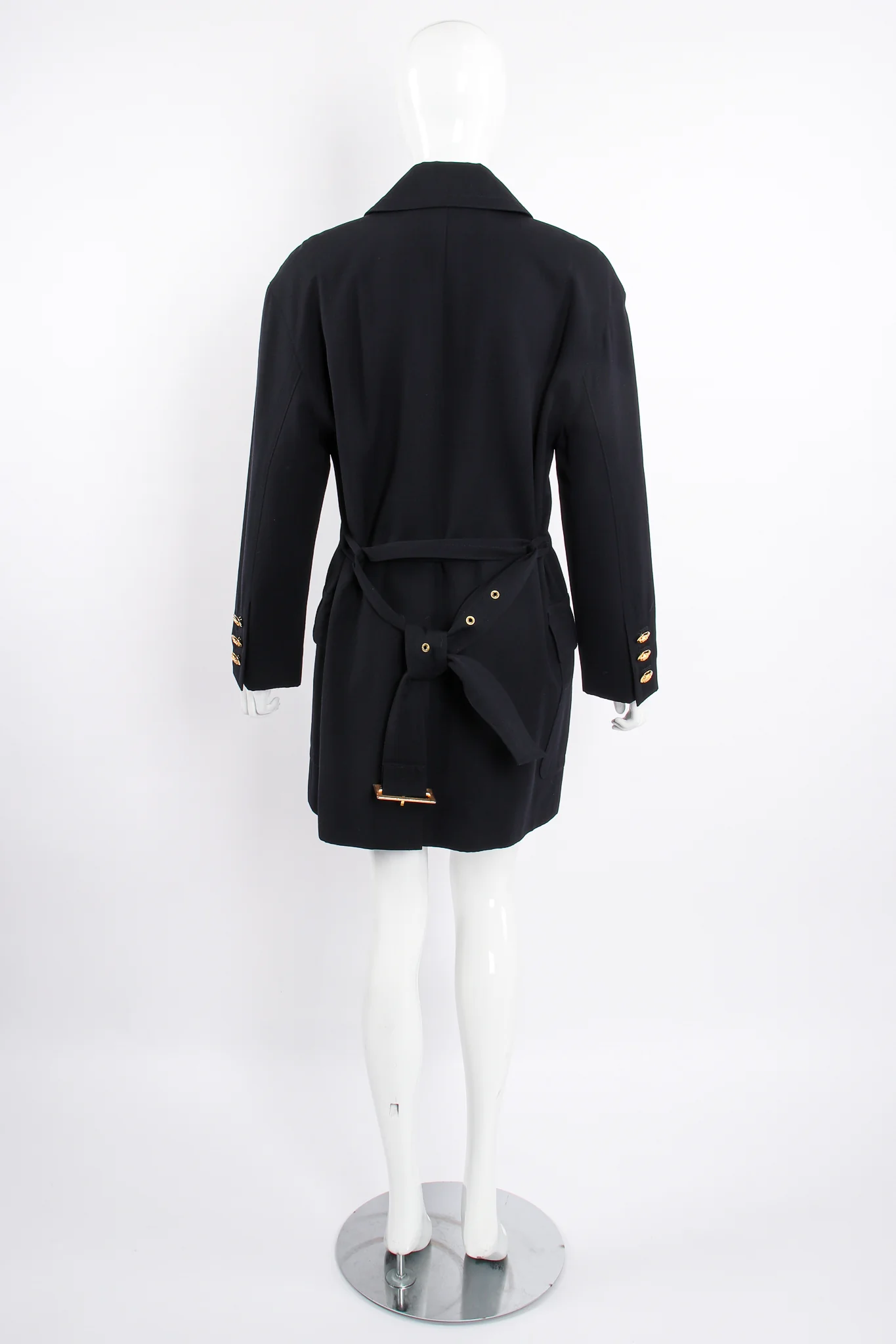 Midnight Belted Twill Trench - Image 12