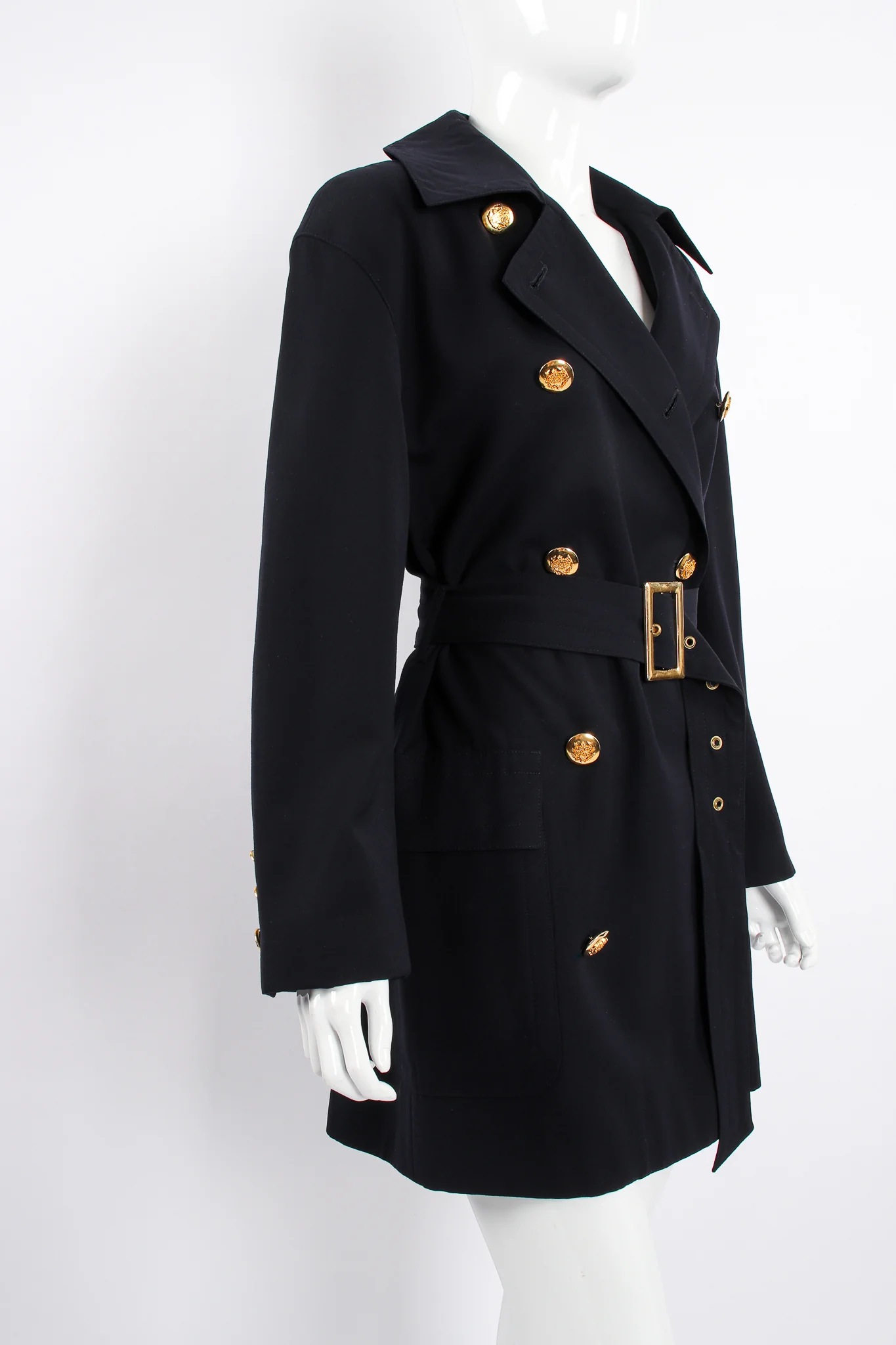 Midnight Belted Twill Trench - Image 2