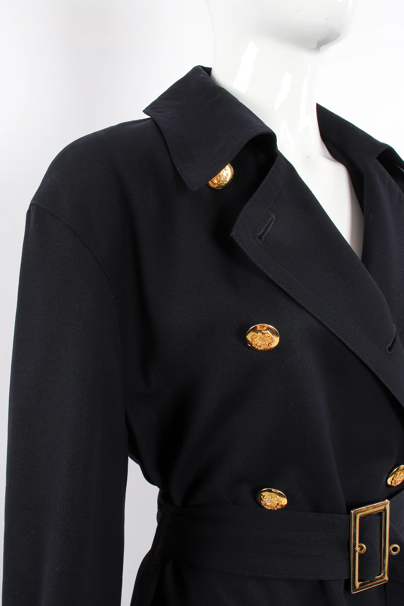 Midnight Belted Twill Trench - Image 3