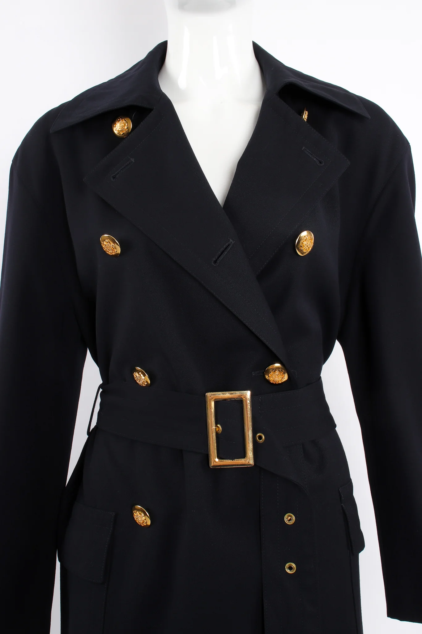 Midnight Belted Twill Trench - Image 4