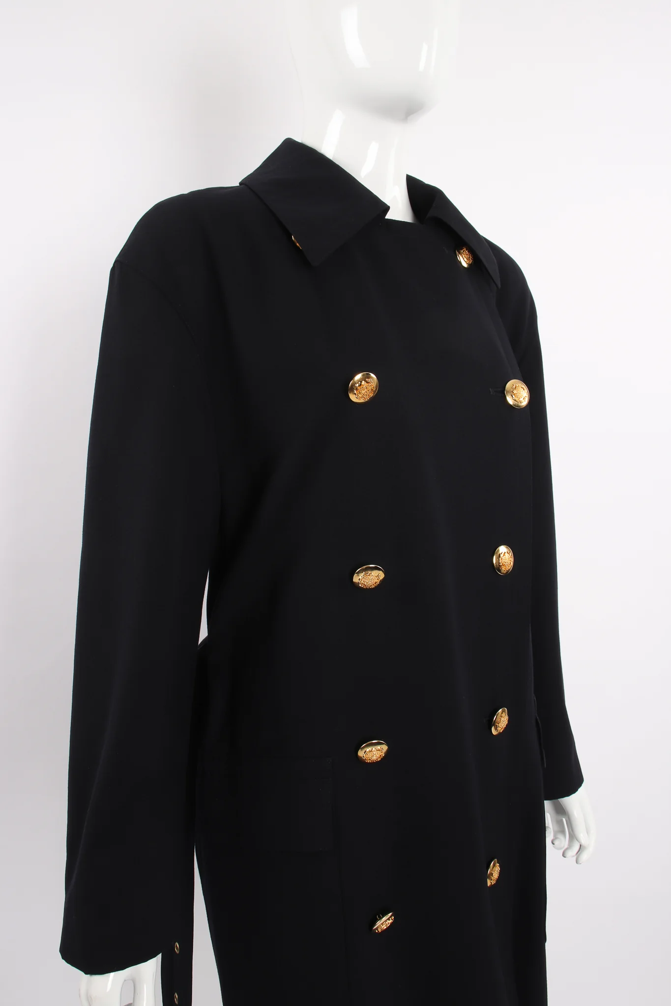 Midnight Belted Twill Trench - Image 5