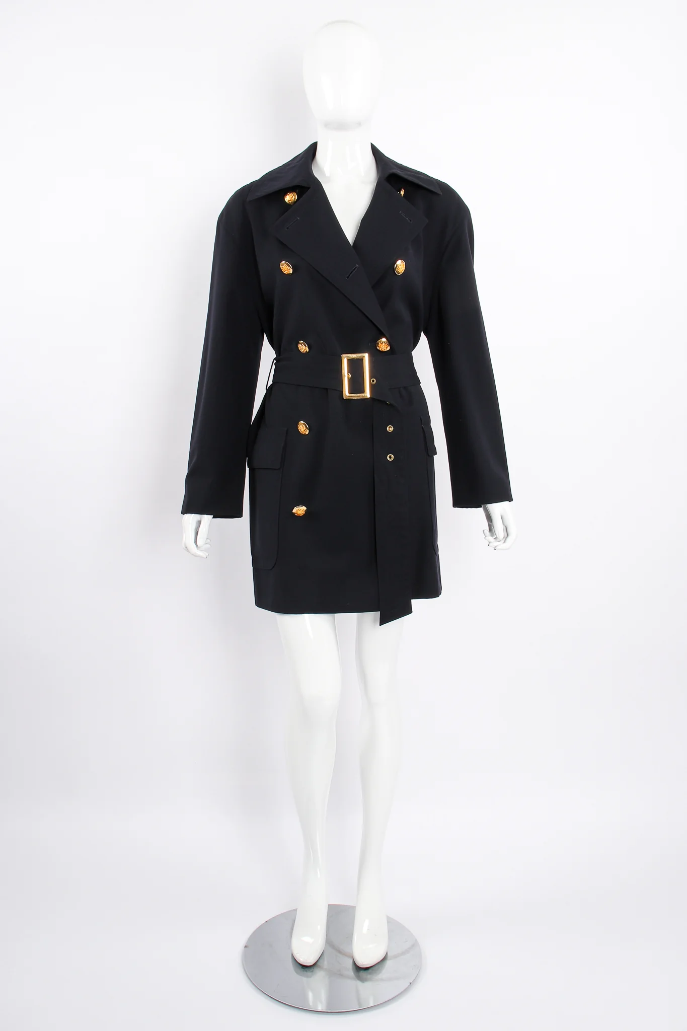 Midnight Belted Twill Trench - Image 7