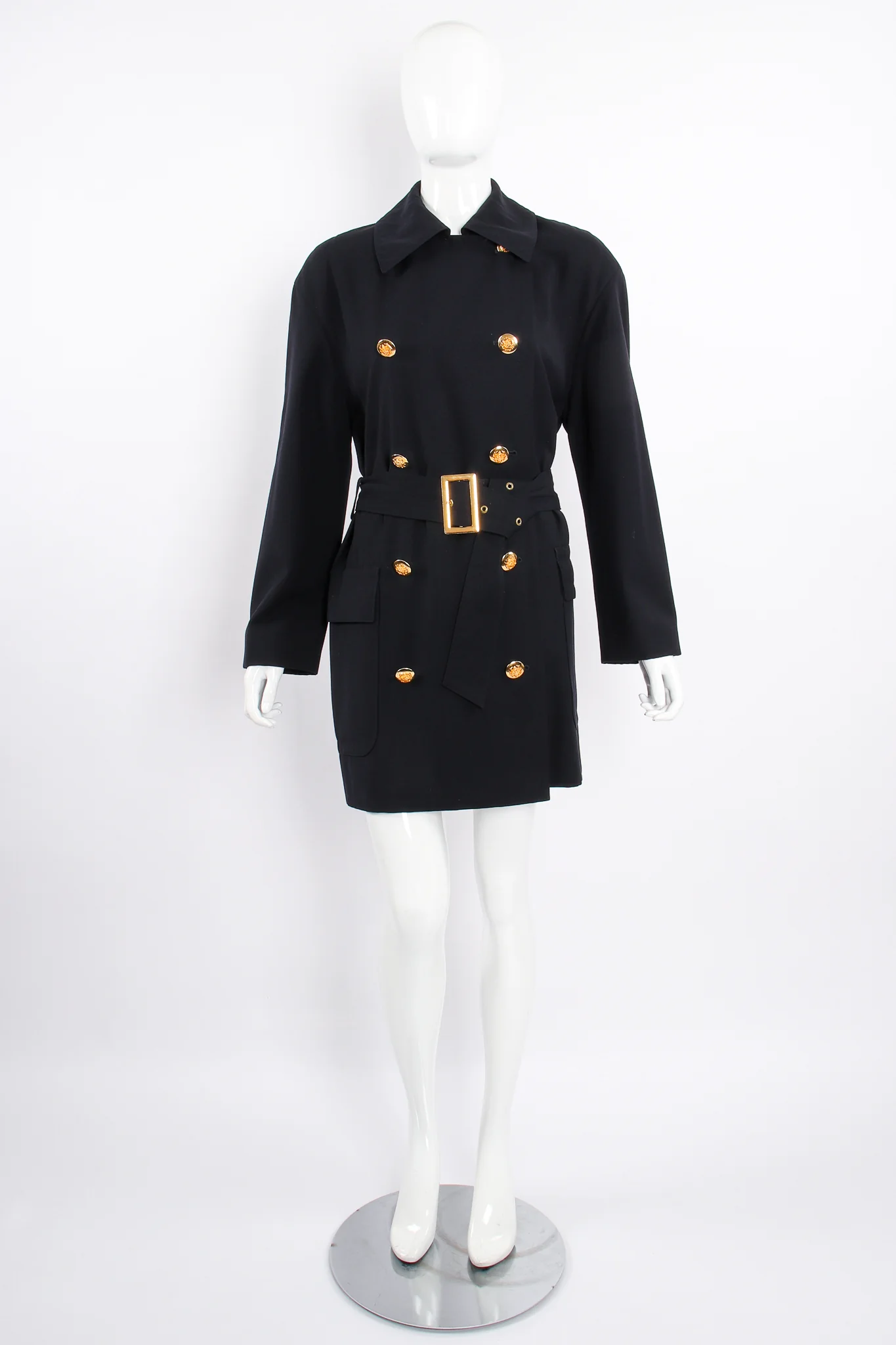 Midnight Belted Twill Trench - Image 8