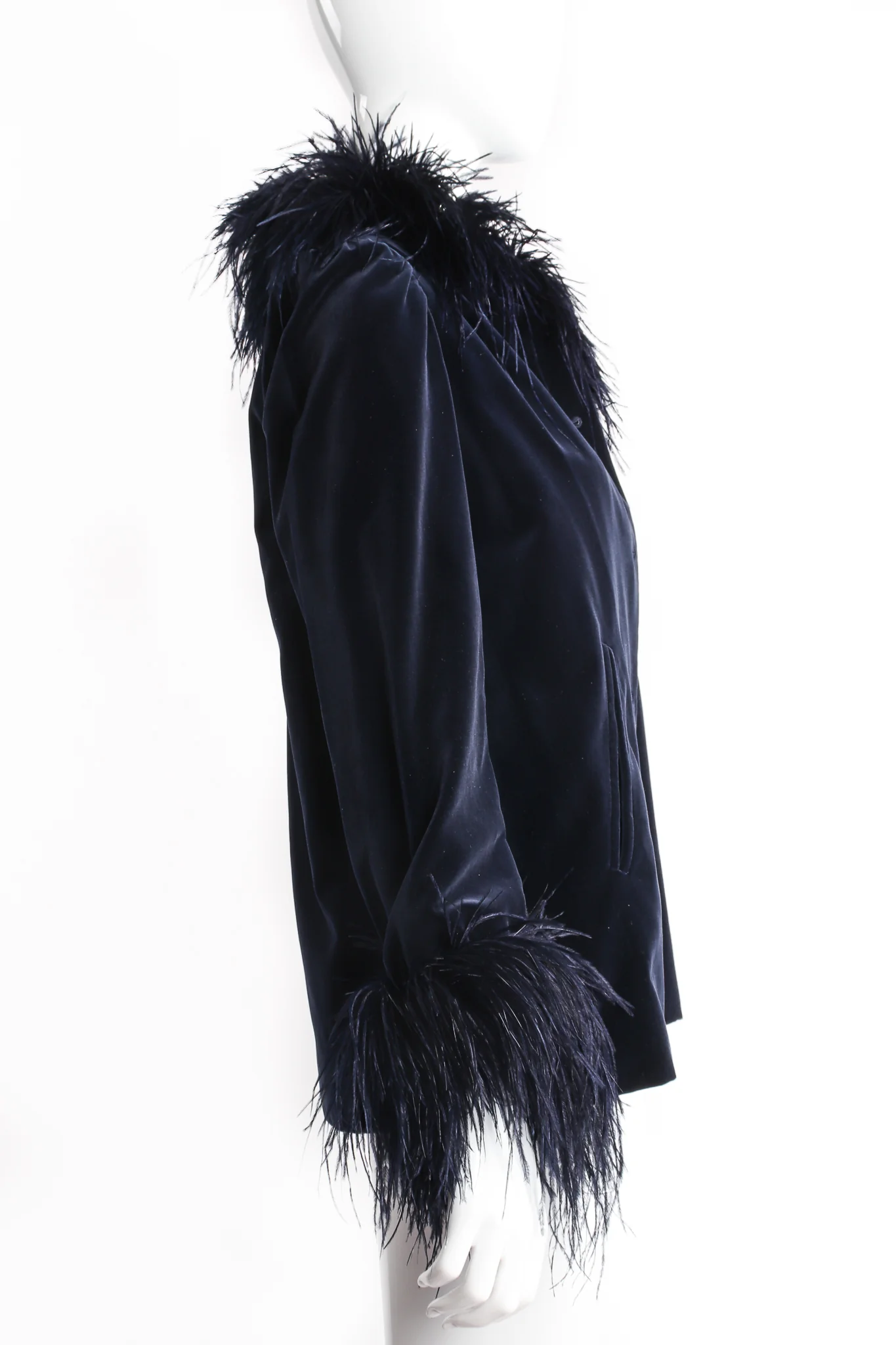 Midnight Ostrich Velvet Jacket - Image 4