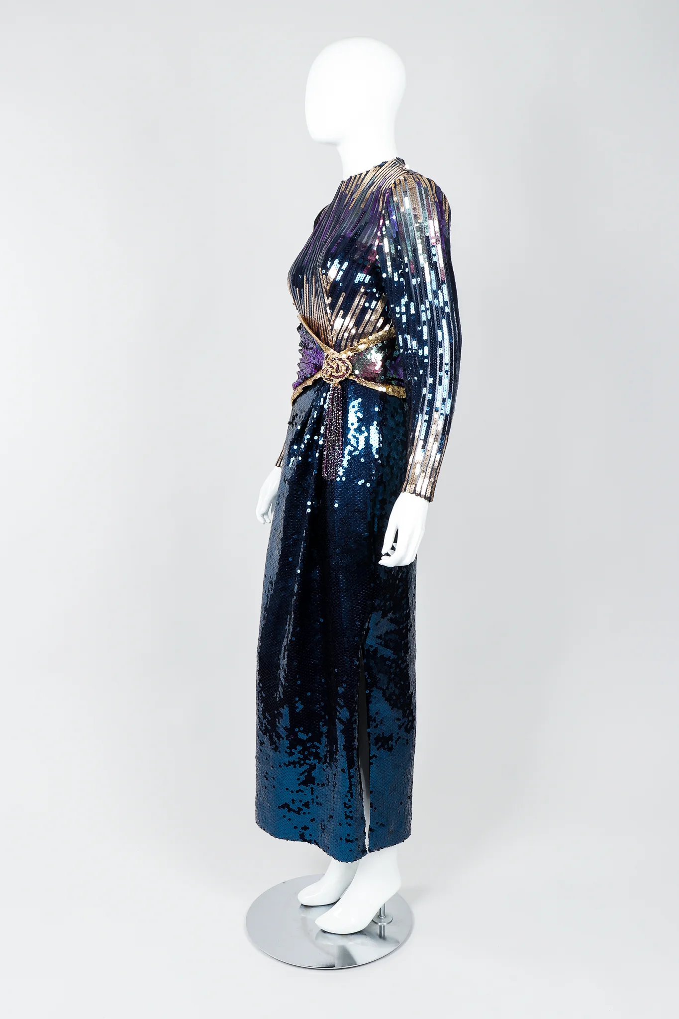 Midnight Sequined Column Gown - Image 4