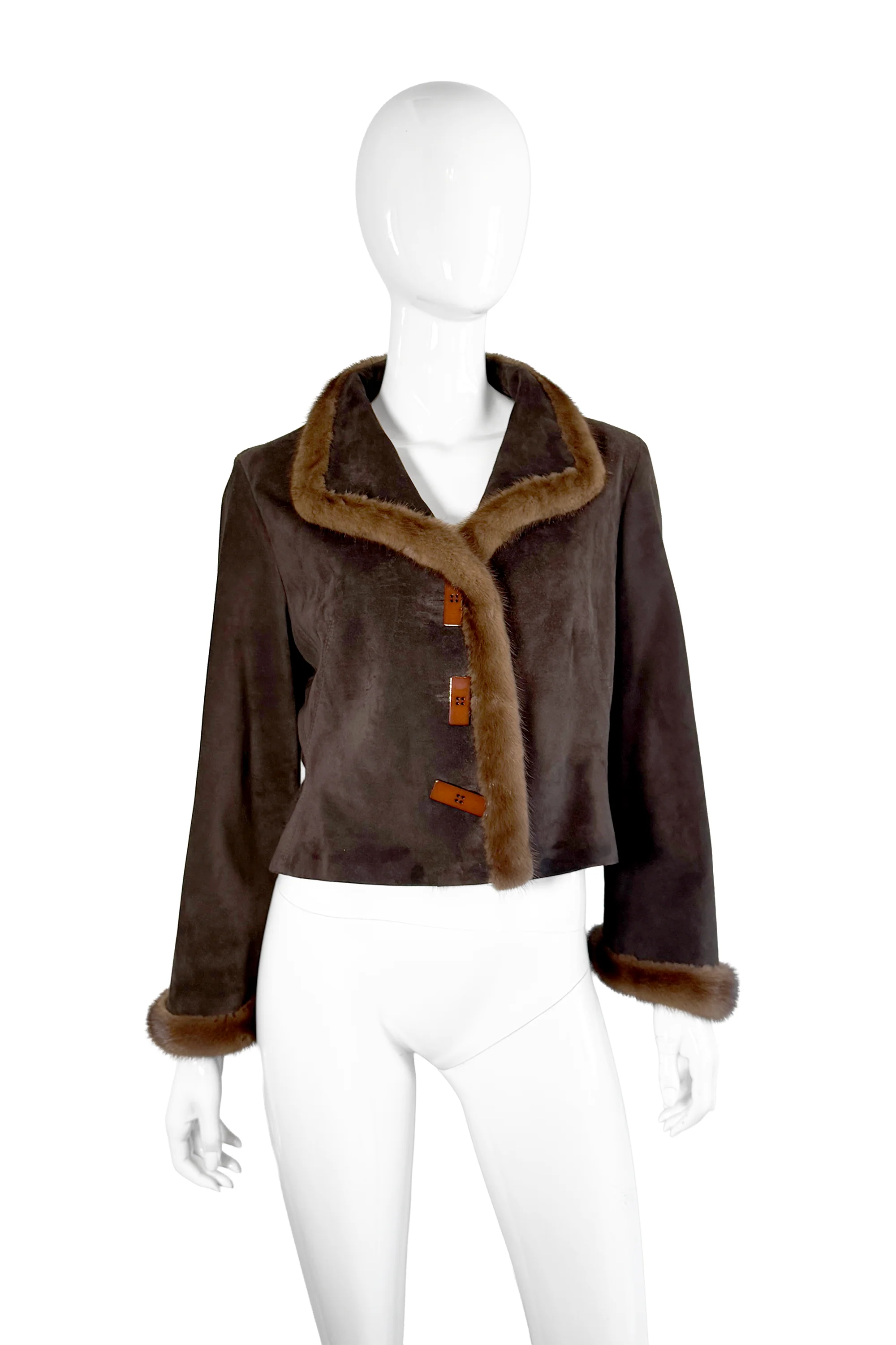 Mink Trim Suede Jacket