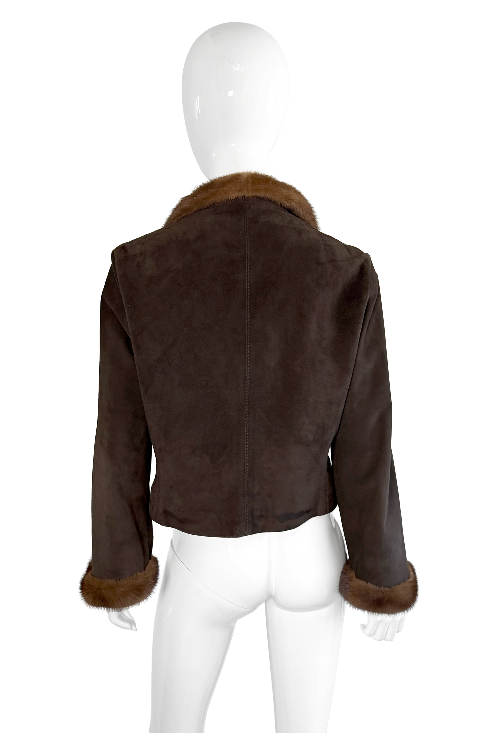 Mink Trim Suede Jacket - Image 3