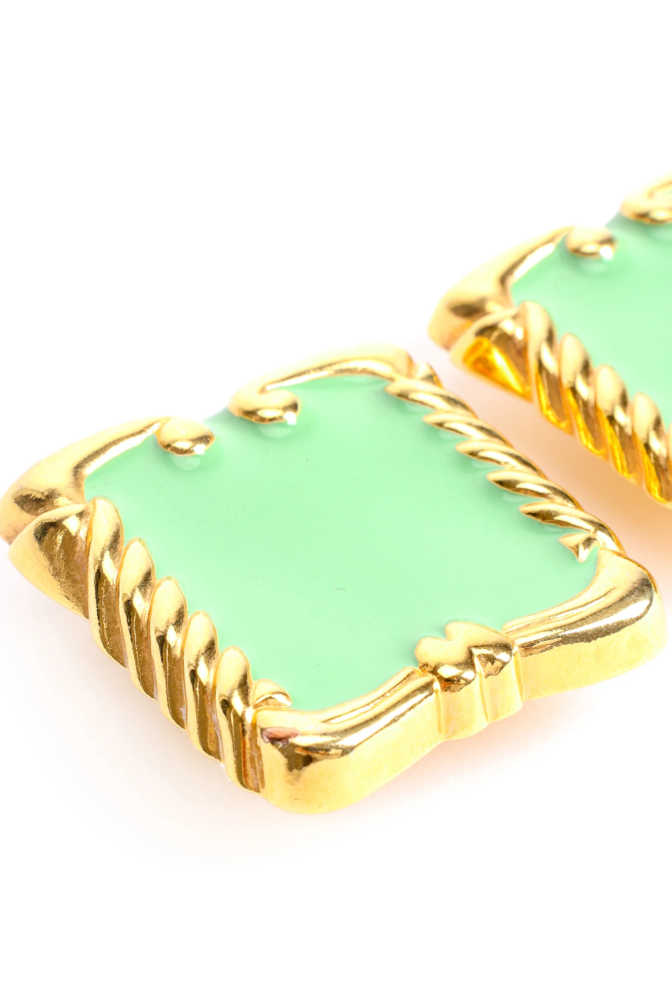 Mint Enamel Baroque Frame Earrings - Image 6