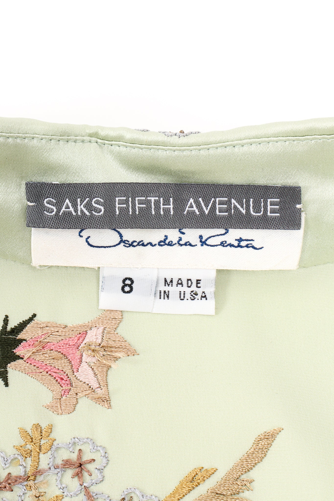 Mint Floral Embroidered Silk Shirt - Image 17