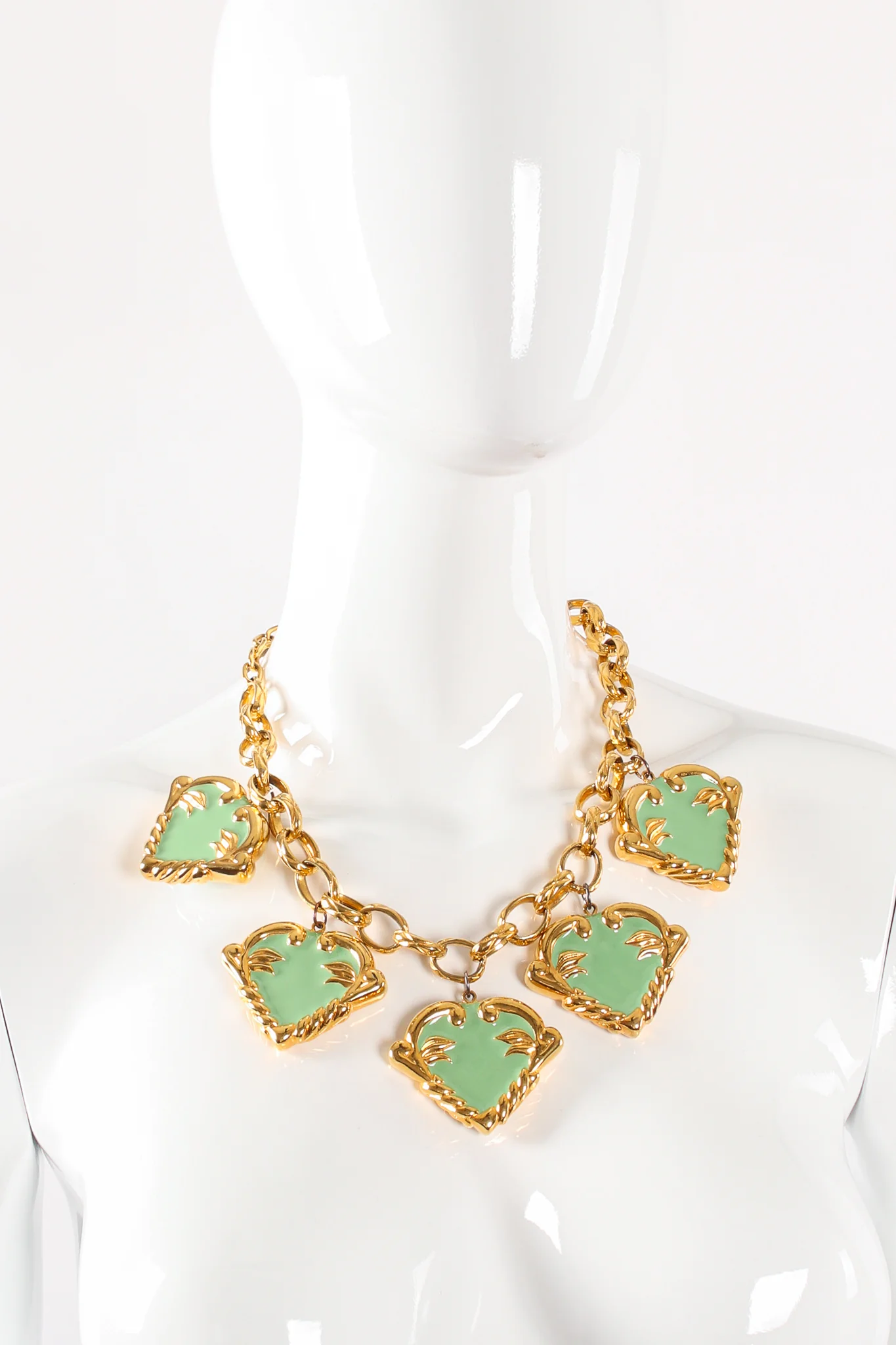 Mint Hearts Charm Necklace - Image 3